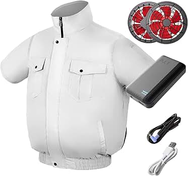 Amazon.co.jp: [LWXFYY] 空調作業服 ファン付き作業服 17V高出力