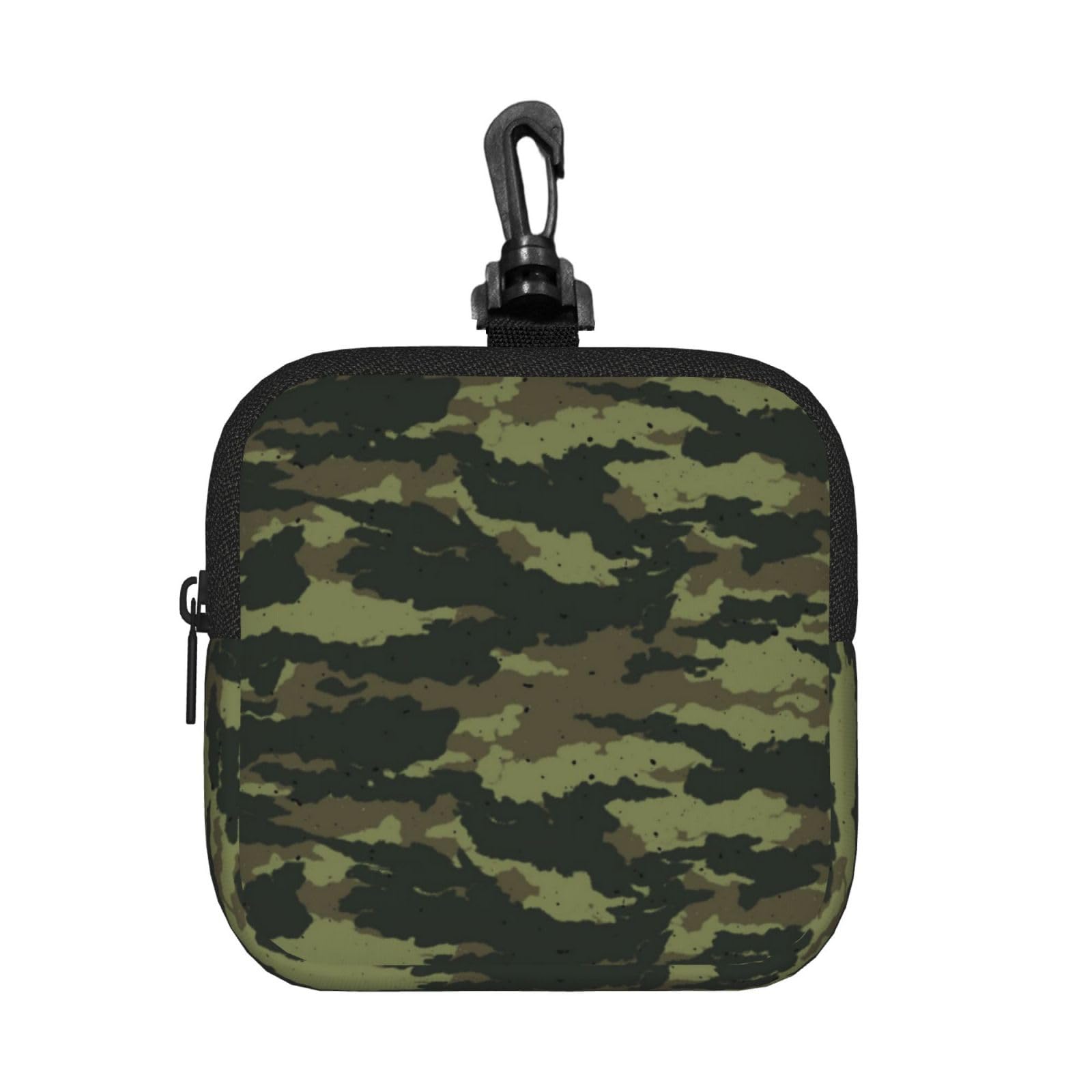 Ercgad Unisex Black Camouflage Print Square Storage Bag Travel Toiletry Cosmetic Organizer Pouch Lightweight Reusable