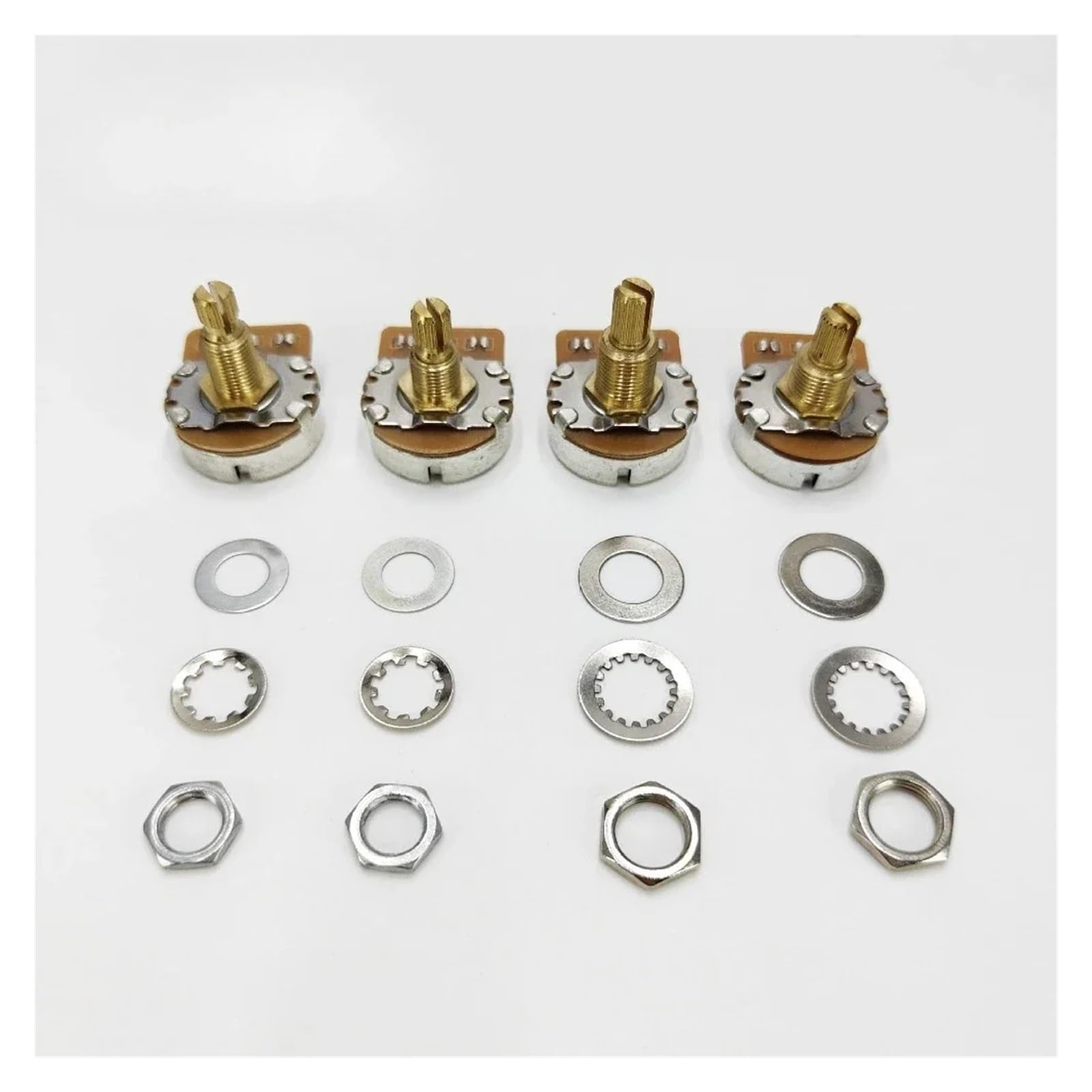 Potenciómetro de eje sólido de latón completo, potenciómetro cónico A/B 250K 500K for guitarra, control de tono de volumen | Potentiometer(15.5MM-B500K 3pcs)
