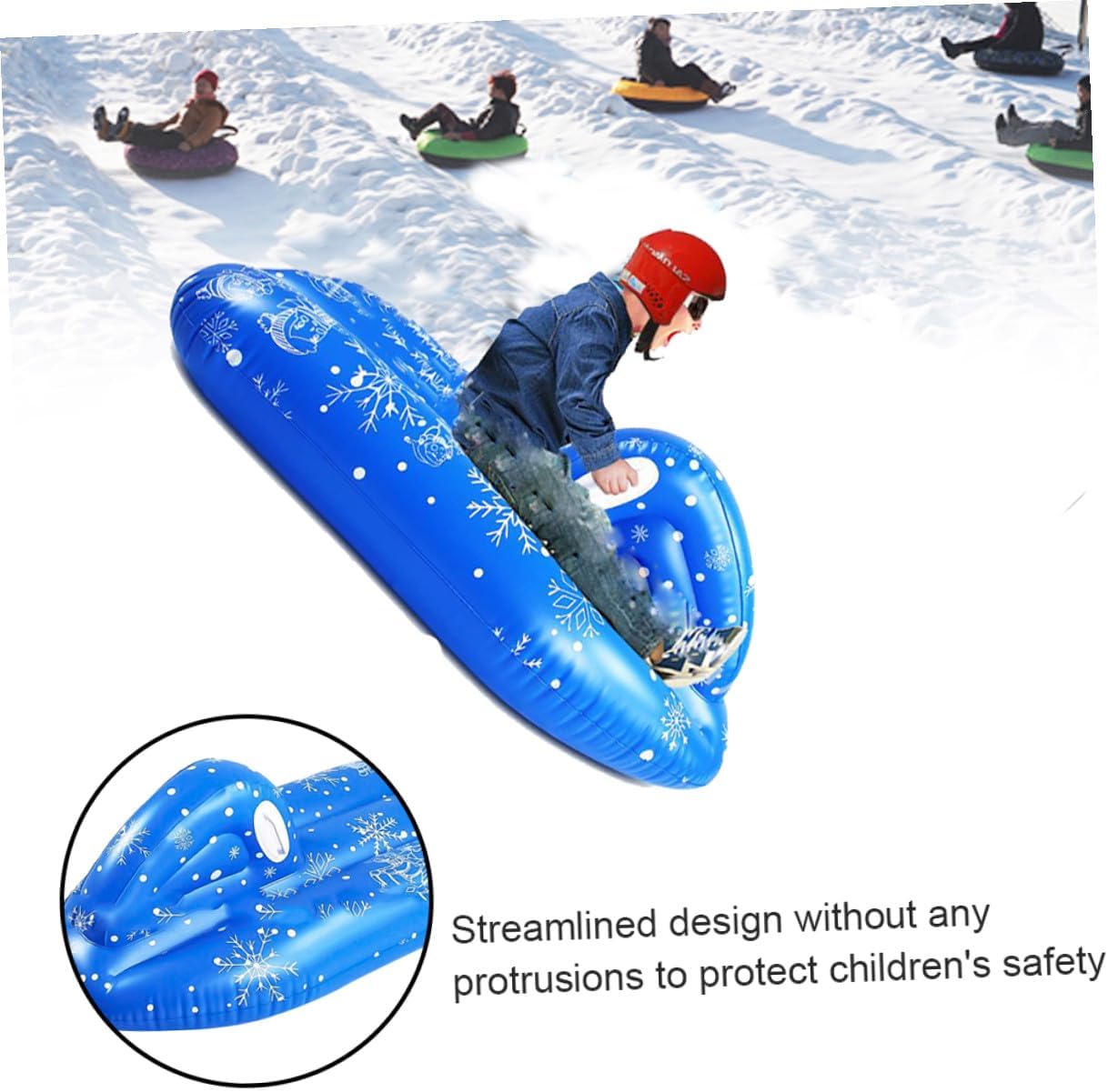 Inflatable PVC Snow Sled Tube for Adults Winter Skiing Raft with Cold-Resistant Material Heavy-Duty Snow Tube for Outdoor Sports and Sledding Fun