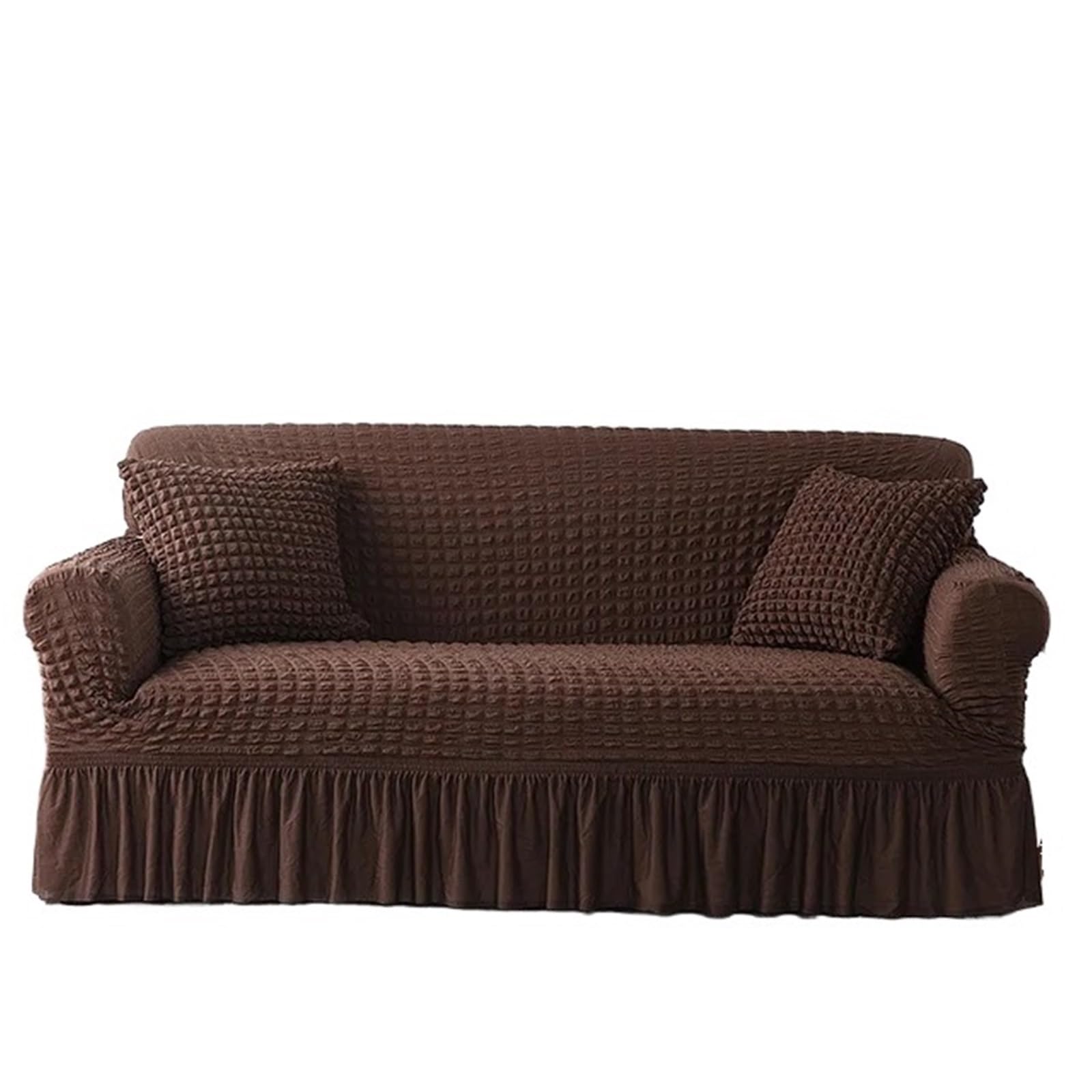 SUBLXPoten Sofa Cover with Skirt Pink Plaid Skirt Stretch Sofa Cover for Living Room 1 2 3 4 Seat Armchair L Shape Couch Covers(Color 6,3-seater 170-230cm)