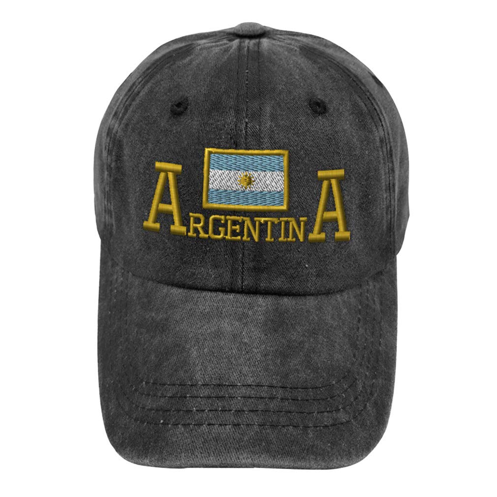 Vintage Washed Hat Argentina Argentinian Flag Embroidery Dad for Men & Women