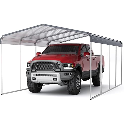 GarveeLife 12x20 ft Heavy Duty Metal Carport, Oversized Steel Car Port for Trucks, Boats, Tractors – All-Weather Protection, 780 lbs Net Weight