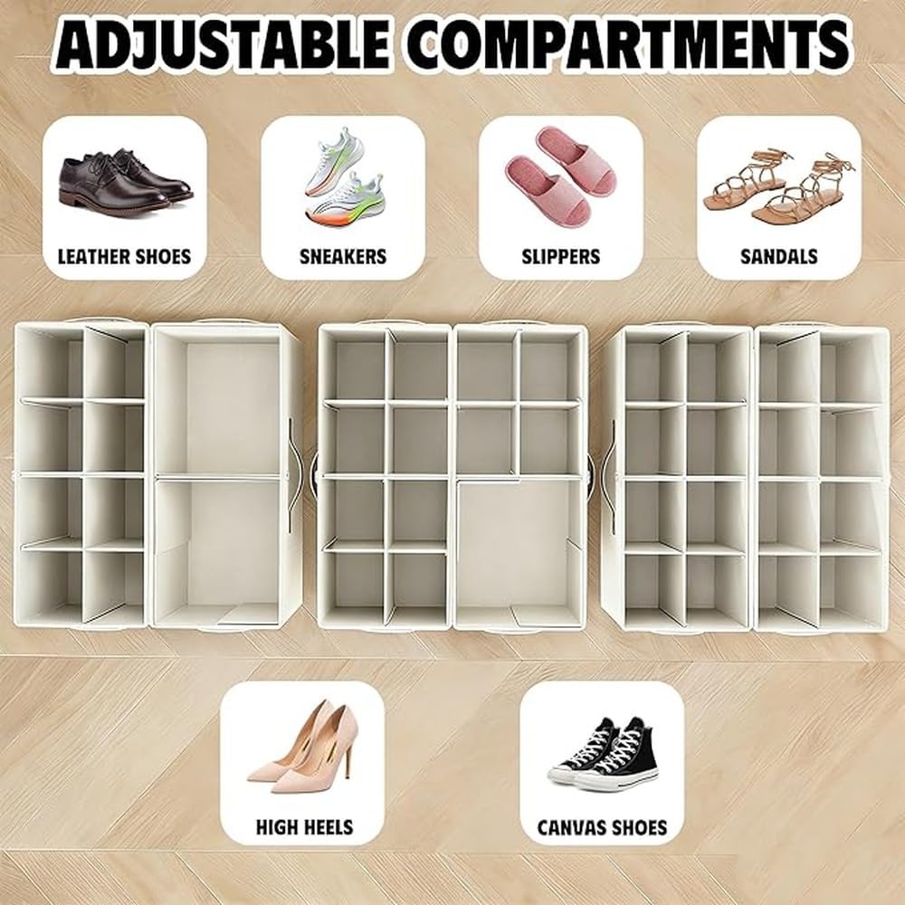 Organizzatore per scarpe per armadi, scatole salvaspazio per