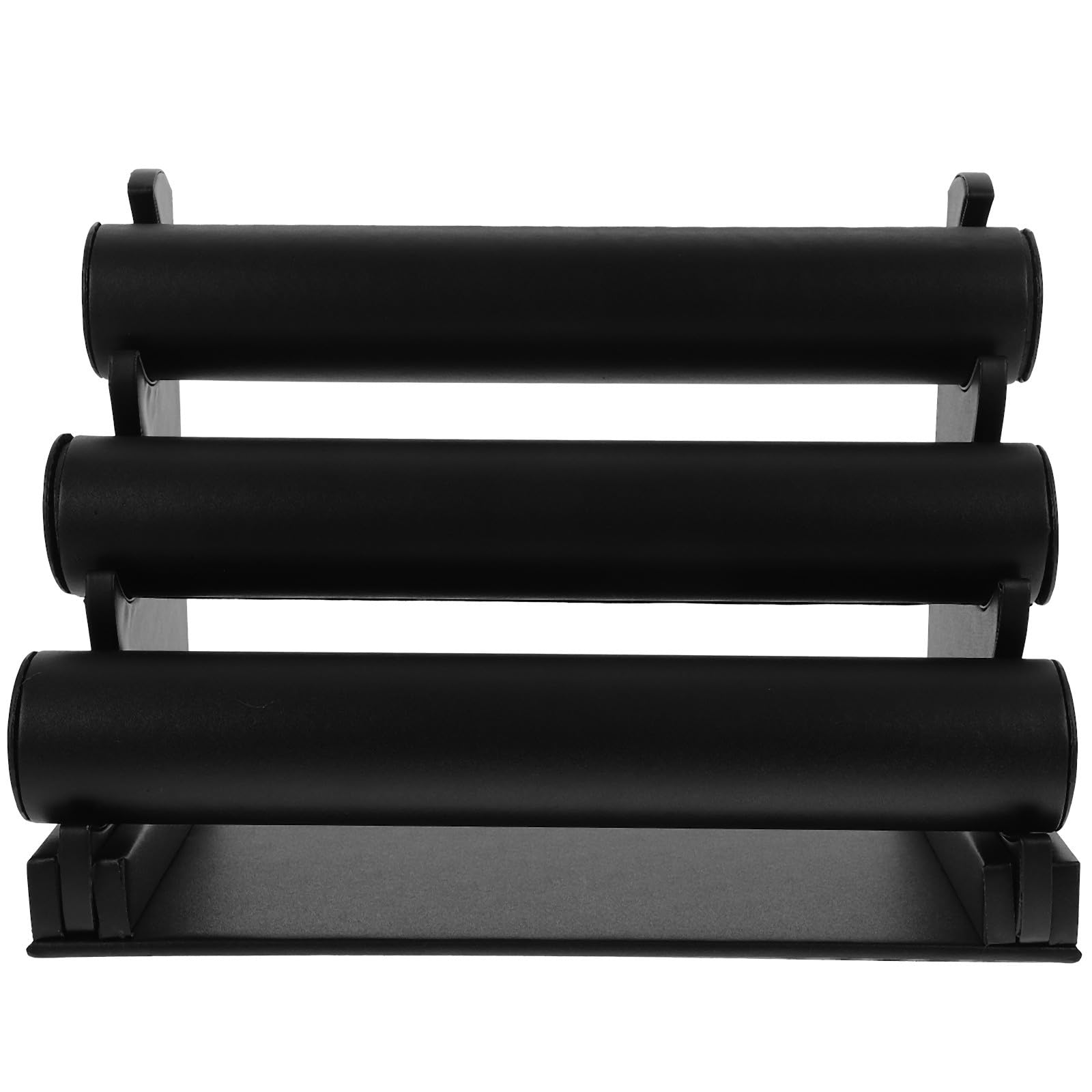 UKCOCO Expositor Negro 3 de Pu Niveles Base Relojes Antideslizante Pulseras de y Organización de Superficie Suave para en Tiendas y Escritorios
