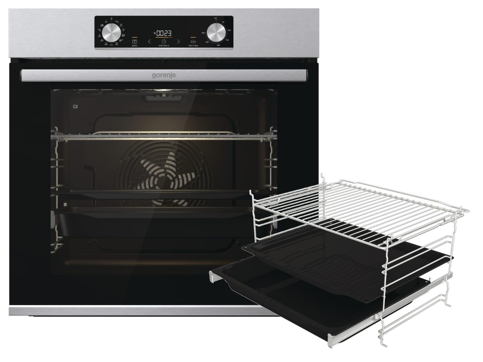 פראָנט view of Gorenje BPS 6737 E14X built-in oven