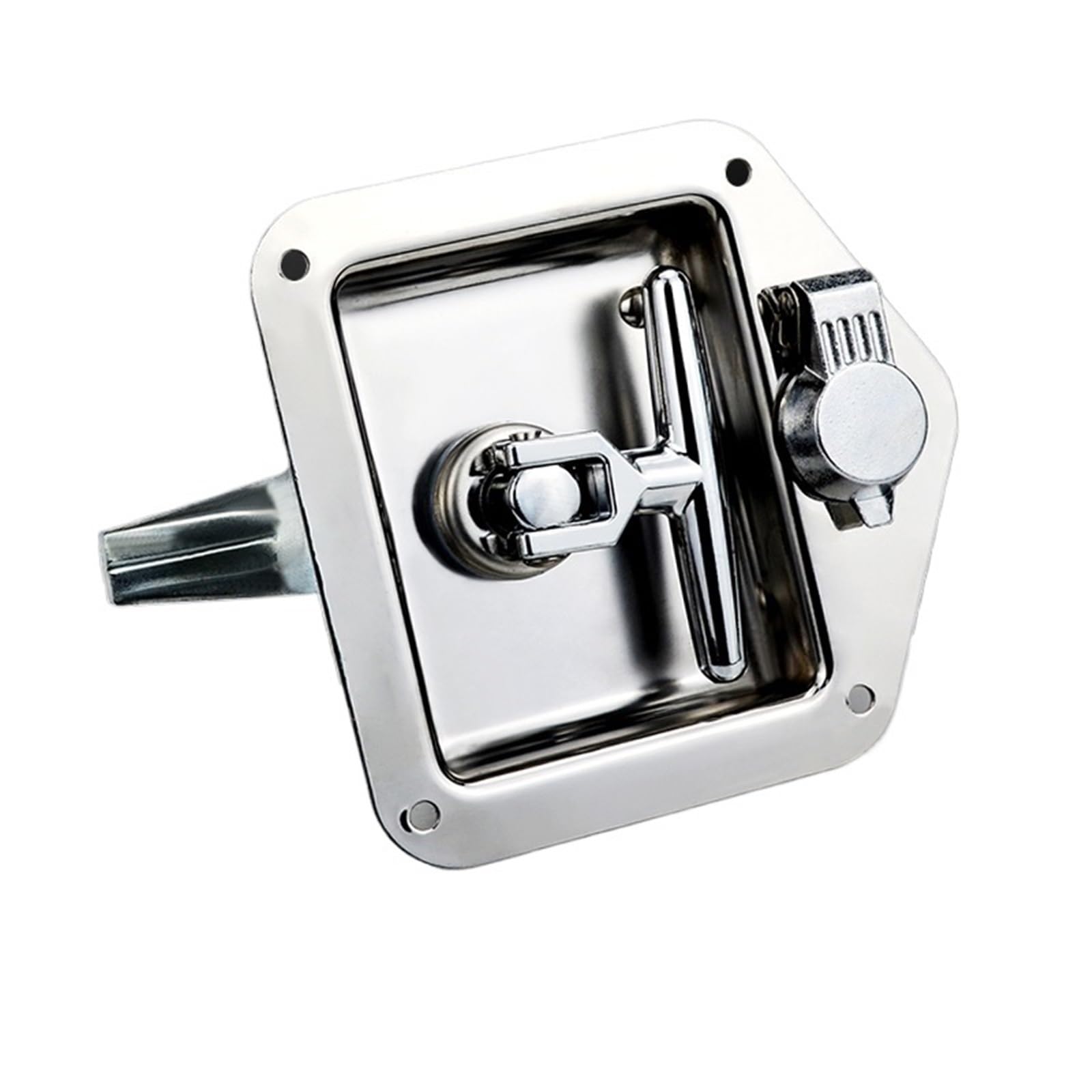 Serrure encastrée inox poignée en T pliable avec tringlerie pour coffre