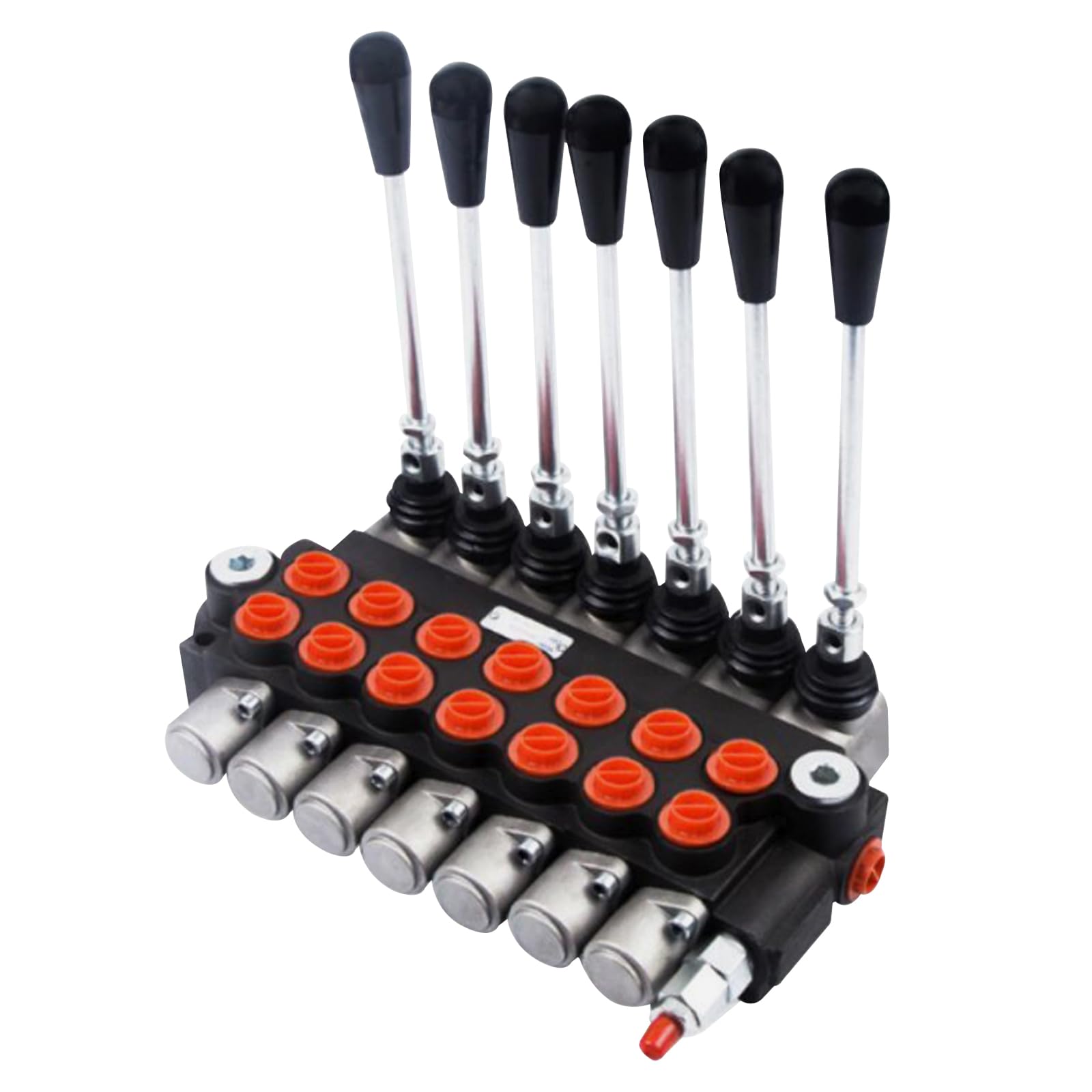 Valvola di controllo manuale idraulica, 7 volti, 60 l/min 13GPM + leva 7 spool P40, valvola di controllo direzionale adatta per piccoli trattori, trattori, spaccalegna e altri dispositivi mobili