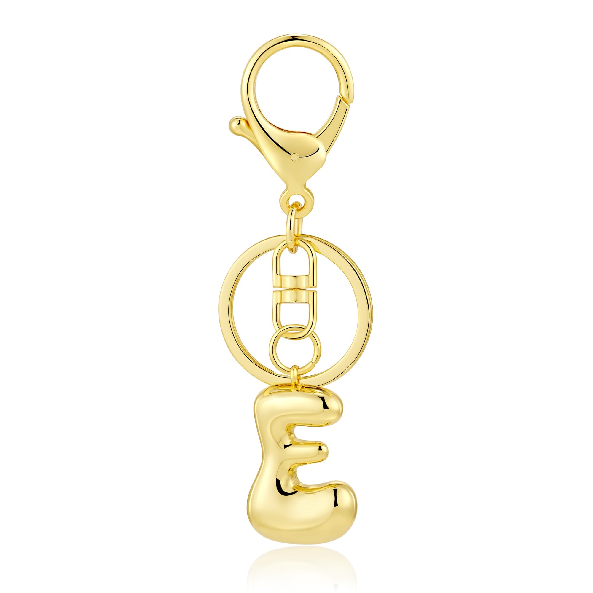 Kainier Gold Bubble Initial Keychain for Women Bag Charm Purse Key Alphabet Handbags Pendant Accessories Gift