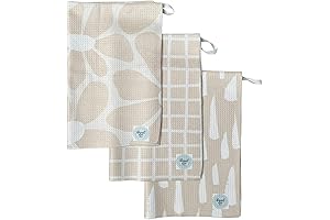 3-Pack Tan Waffle Weave Microfiber Kitchen Towels