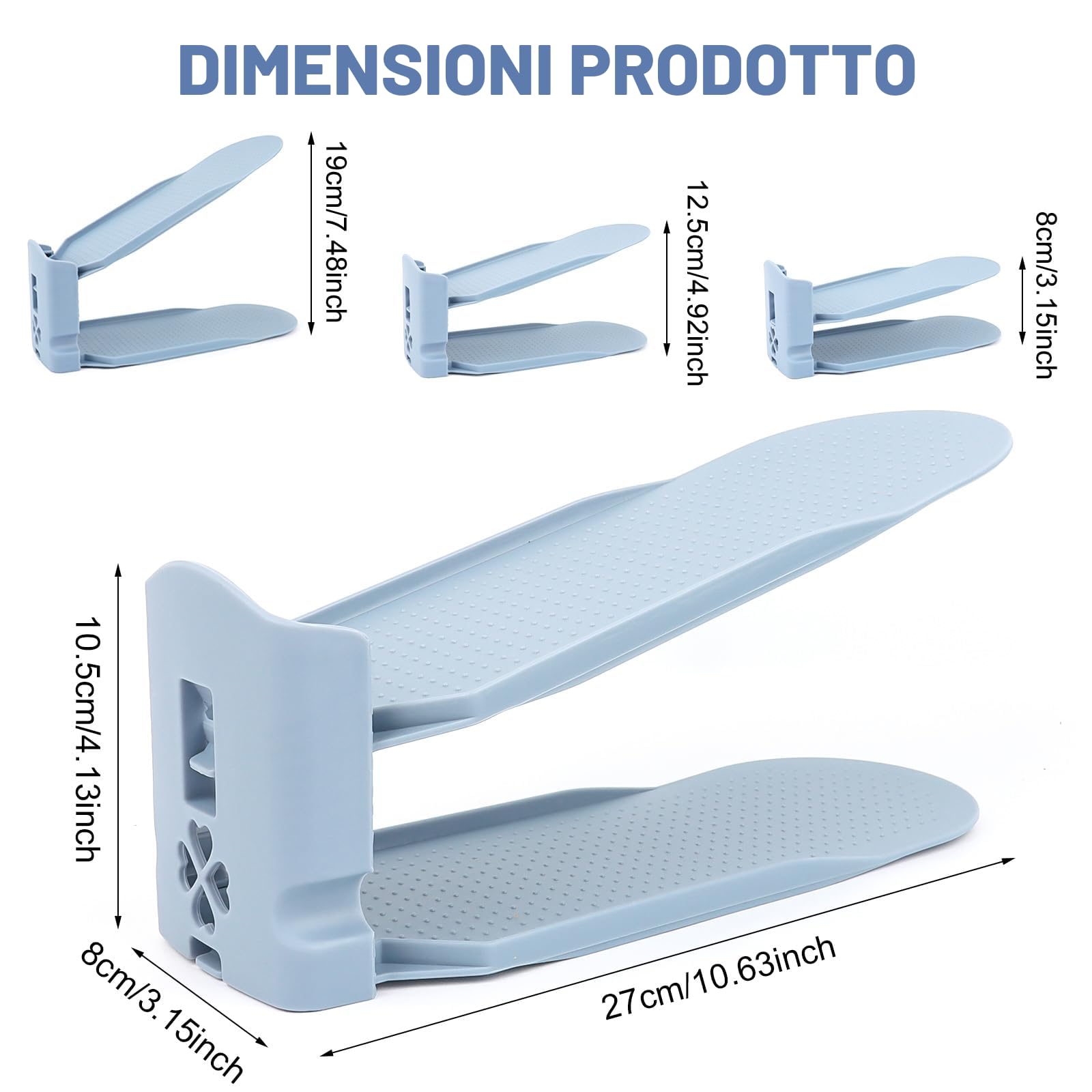 MXTIMWAN 10 Pezzi Porta Scarpe Regolaili in Plastica, Porta Scarpe da Armadio Salvaspazio, Salvaspazio Regolabili da Scarpiera per Organizzare Gli Armadi, Impilare le Scarpe