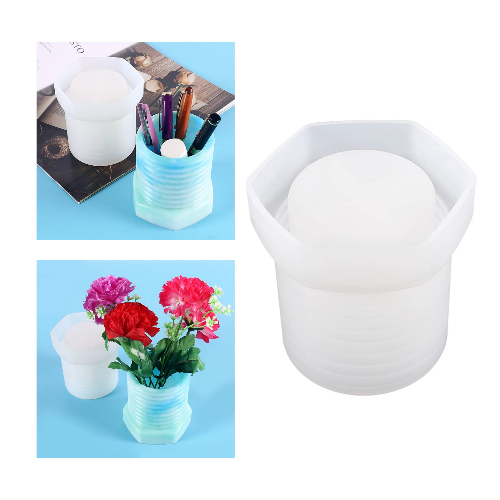 SZYDD Cup Resin Silicone Mold Vase Pen Holder Makeup Brush Organizer Mould for Casting Epoxy for Art Crafts Home Decor