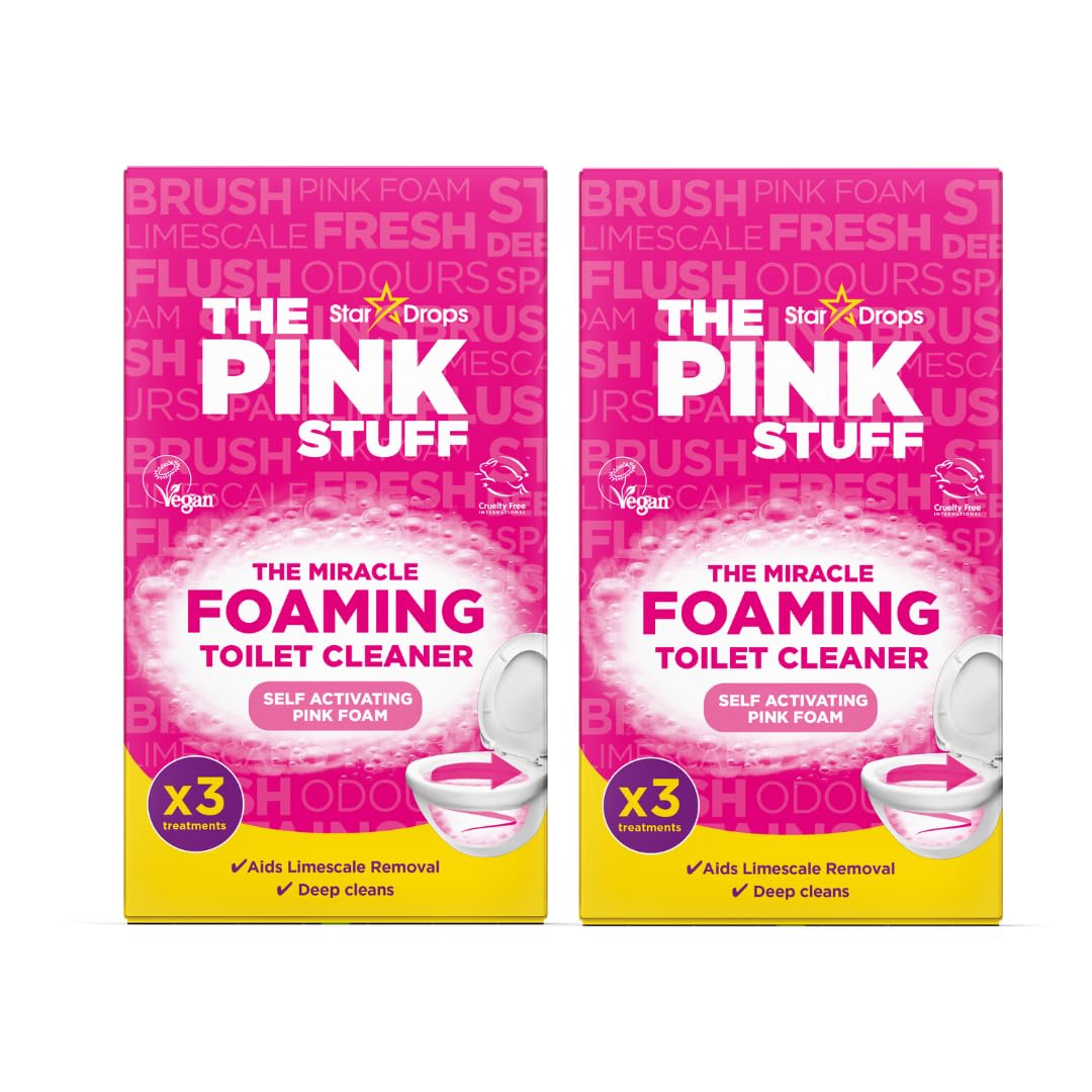 The Pink Stuff Limpiador Espumoso para Inodoros en Polvo, 6 Sobres x 100g, Miracle