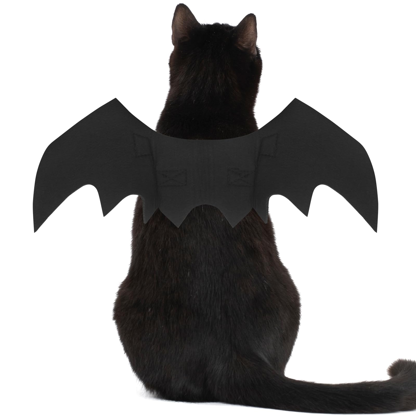 OLANRUN Cat Halloween Costumes, Cat Costumes, Small Dog alloween Costumes - Bat Wing with Pumpkin Bell for Pet Halloween Cosplay Party Dress Up Accessories