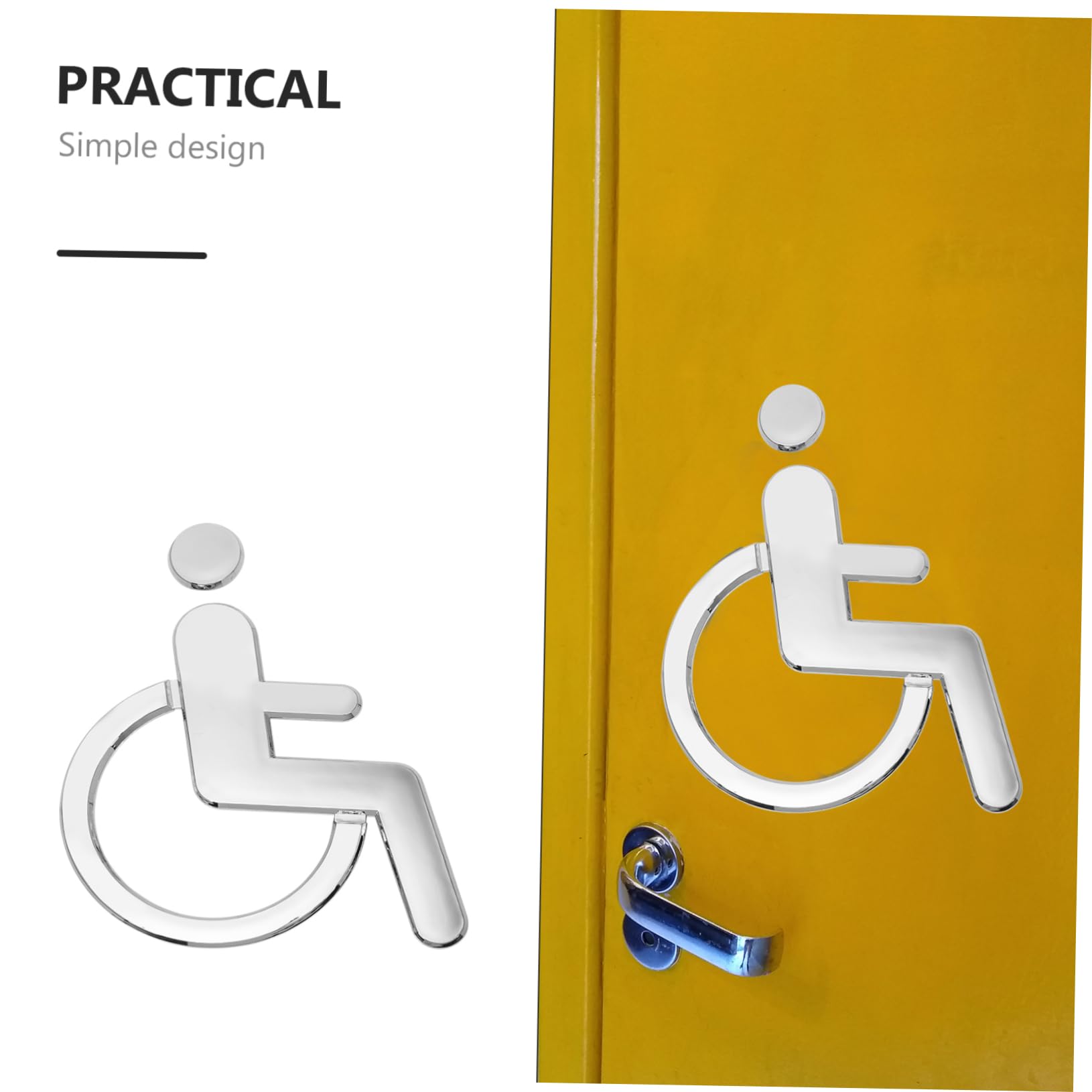 ULTECHNOVO 4 Piezas Señal De Discapacitados Señales Público Calcomanías De Letreros Para Sillas De Ruedas Logo Puerta De La Hombres y Mujeres Abdominales Universal