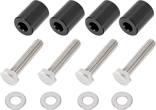 Miniatura 4 de 4 unids coche motor motor capó ventilación espaciador campana elevadora ventilación espaciador Riser Kit aleación de aluminio 0.315 in negro