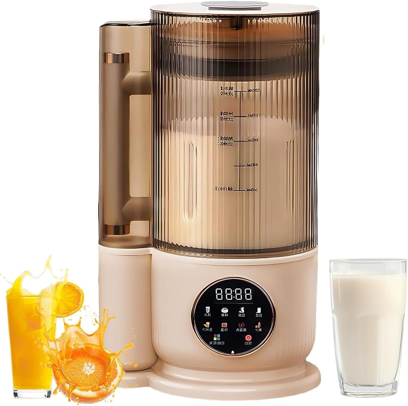 Automatyczna maszyna do produkcji mleka sojowego, 1,5 l z dźwiękoszczelną pokrywą i 12-listkowymi ostrzami, timer 4h i maszyna do przechowywania żywności do owsa, soi, produktów mlecznych
