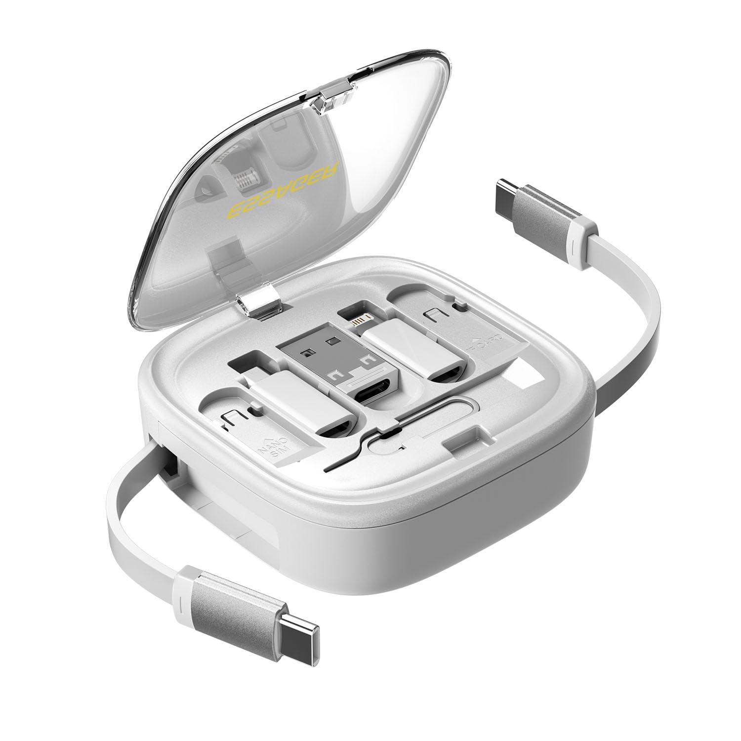 ESSAGER Multi USB Adapter Retractable Charging Cable Kit