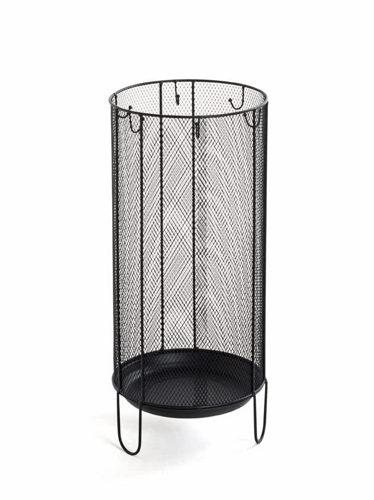 Porte-parapluies HAKU noir en métal cylindrique de 48 cm pour entrée