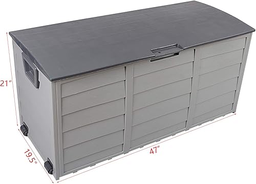 Miniatura 7 de HomVent Caja de almacenamiento exterior de 75 galones, contenedor de almacenamiento impermeable para cojines de patio, muebles de patio,