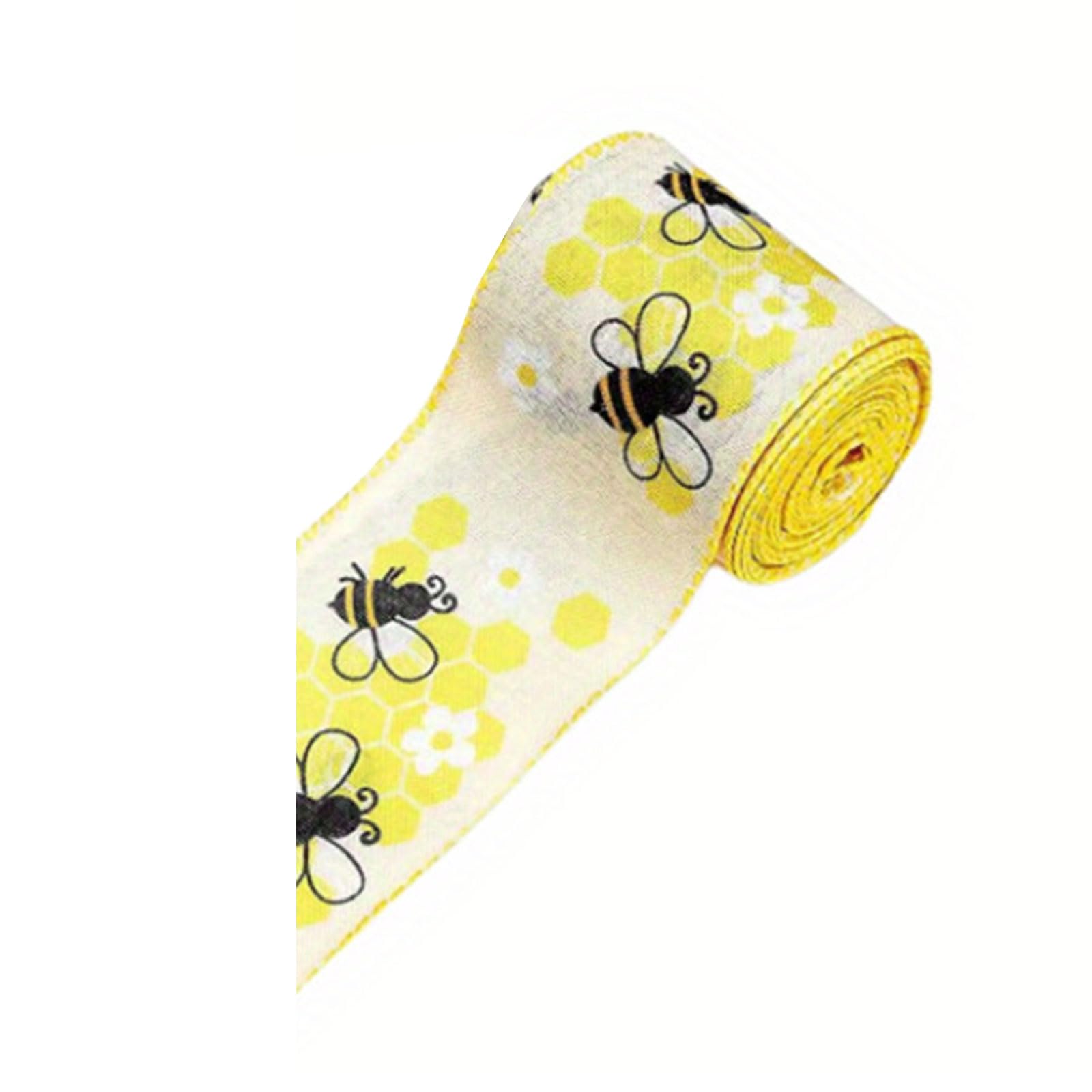 Msioytog Bees Festival Ribbon 1Roll Line Cloth Bowknot Ornament Gift Wrapping for Bees Festival Guest Gift Wrapping
