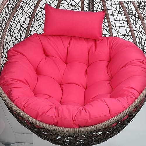 KFGISD, Nonslip Egg Chair Cushion with Pillow for Indoor Outdoor Patio Yard Furniture Recliner,red,Hammock Chair Cushions(Rose Red,110CM)
