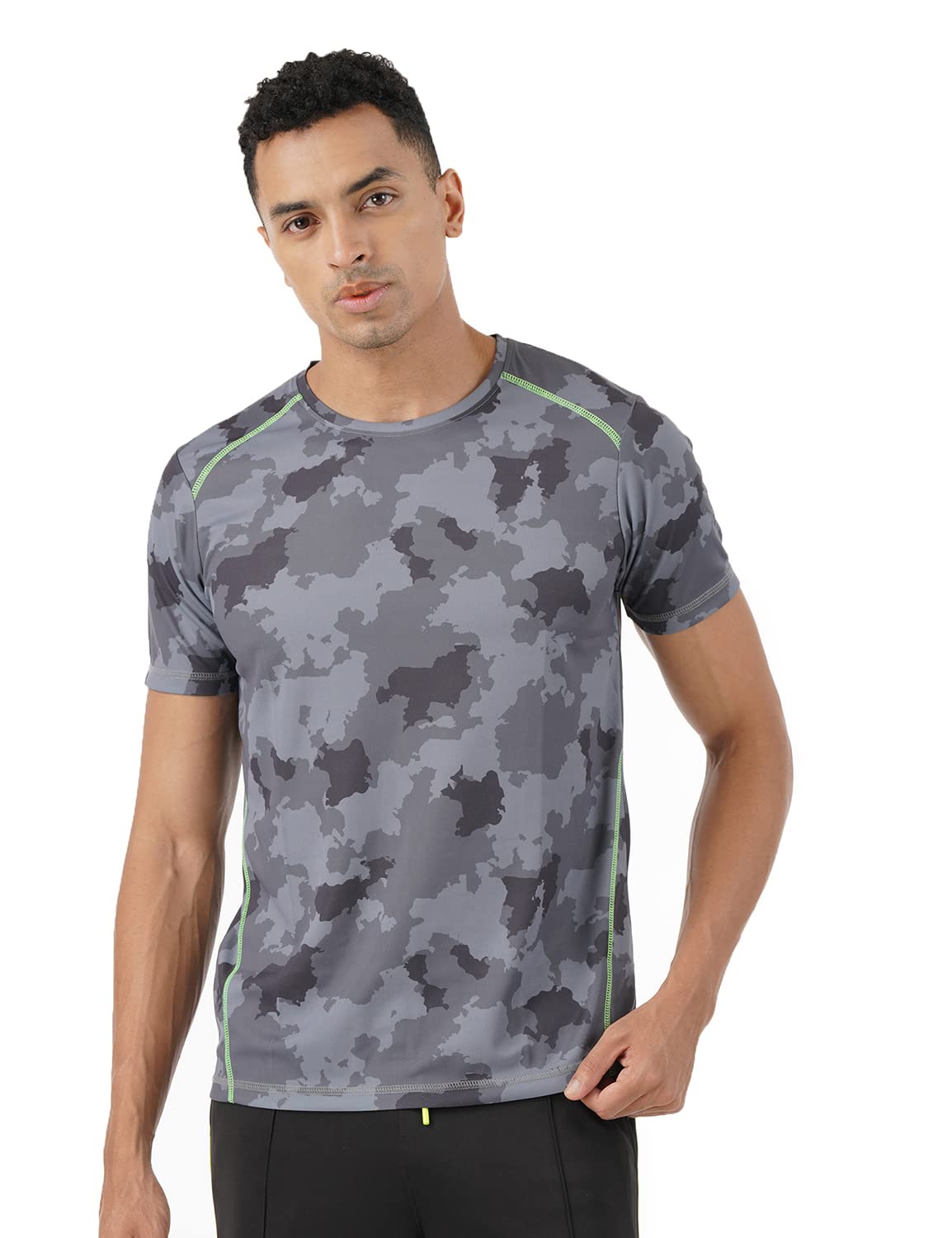 PUMP'DAthleisure Men's Camouflage Print Regular Fit T-Shirt for Gym  -Drytech, Anti-Odor, Lightweight, Soft Seams, Uv Protect Workout Tshirts
