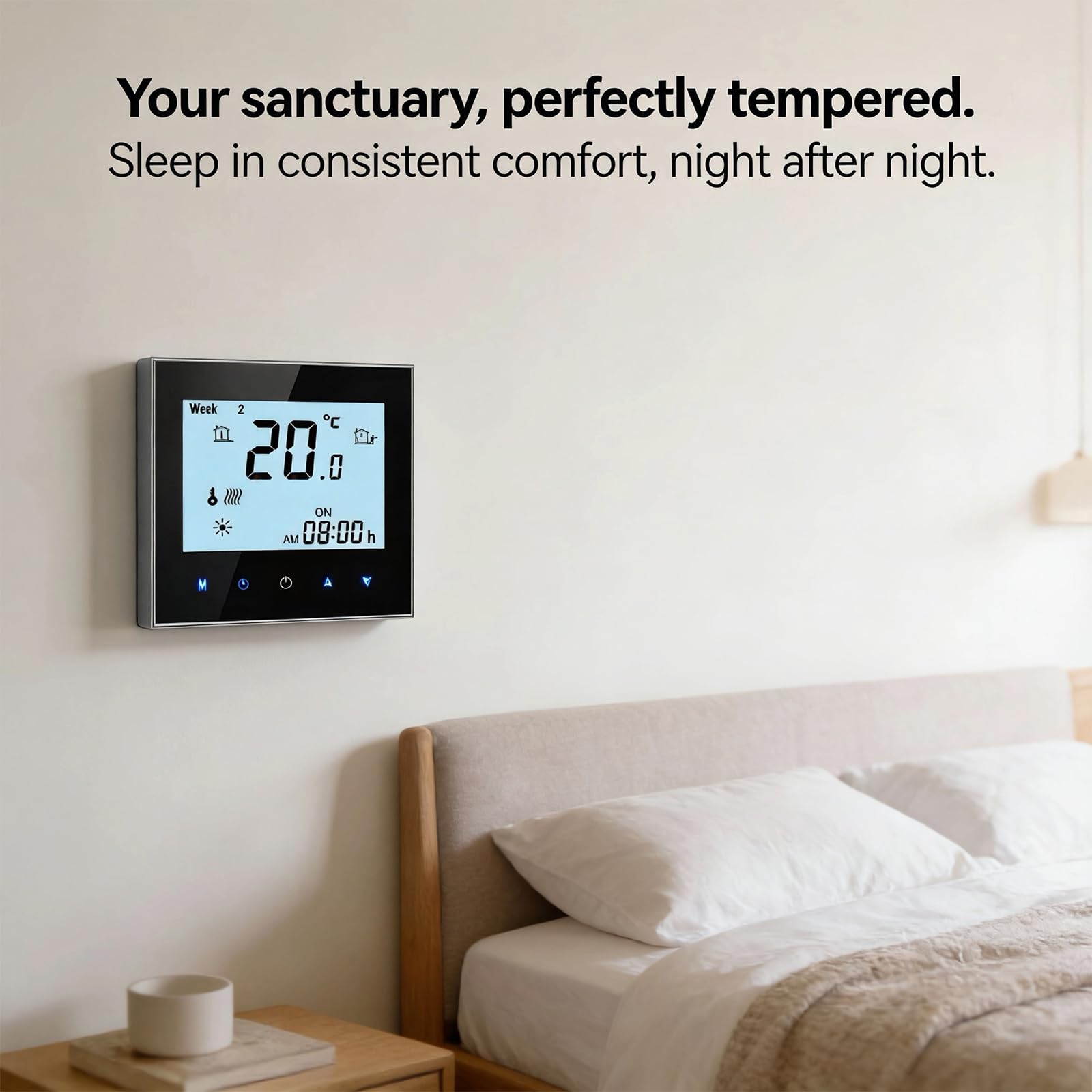 Termostato WiFi calefacción Agua y Suelo Radiante programable 5A | 95-245VAC Regulador de calefacción WiFi con asistentes de voz Alexa y Google Home integrados