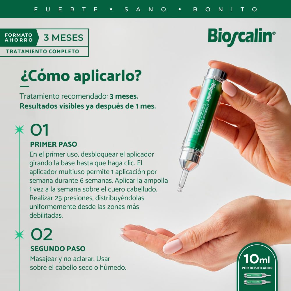 Bioscalin - Activador Capilar iSFRP-1 (2x10ml) - Tratamiento Anticaída de Aplicación Semanal - Tecnología para Mayor Densidad y Volumen Capilar - Formato de Alta Eficacia Unisex