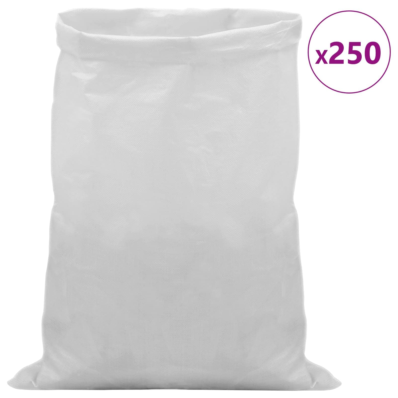 Sacchi in tessuto in polipropilene, 250 pezzi, 30 x 45 cm, robusti sacchetti per il trasporto, per giardino, costruzione e stoccaggio, resistenti alle intemperie