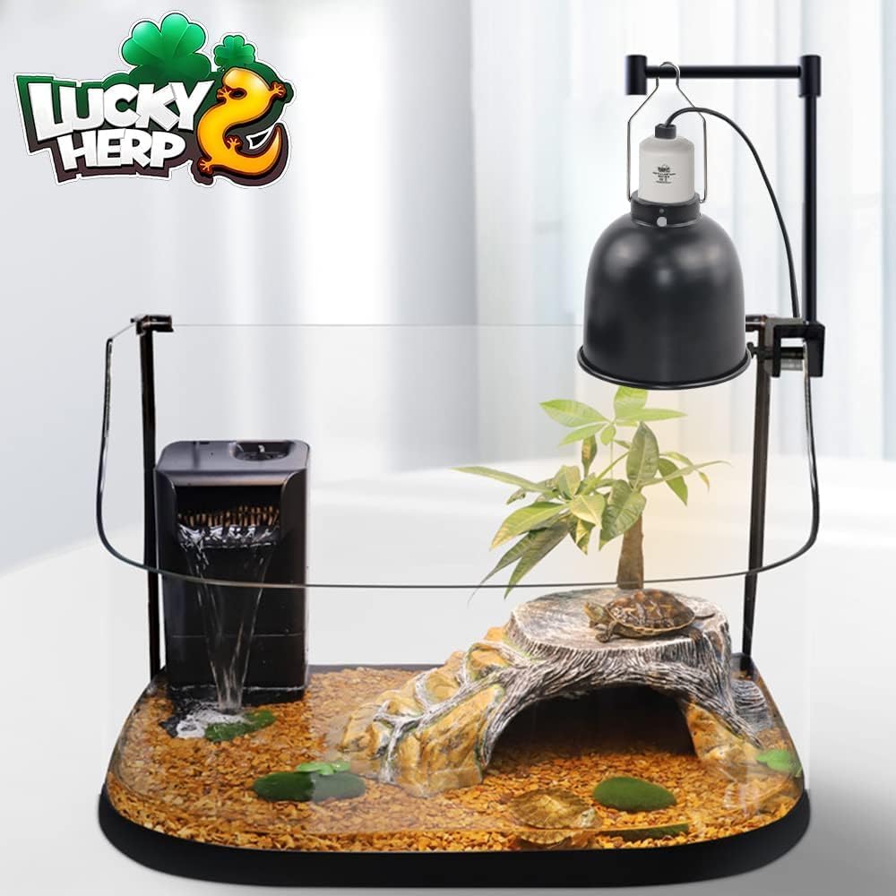 LUCKY HERP Lampe chauffante pour Terrarium en dôme, UVA/UVB 100W pour reptiles avec réflecteur en aluminium