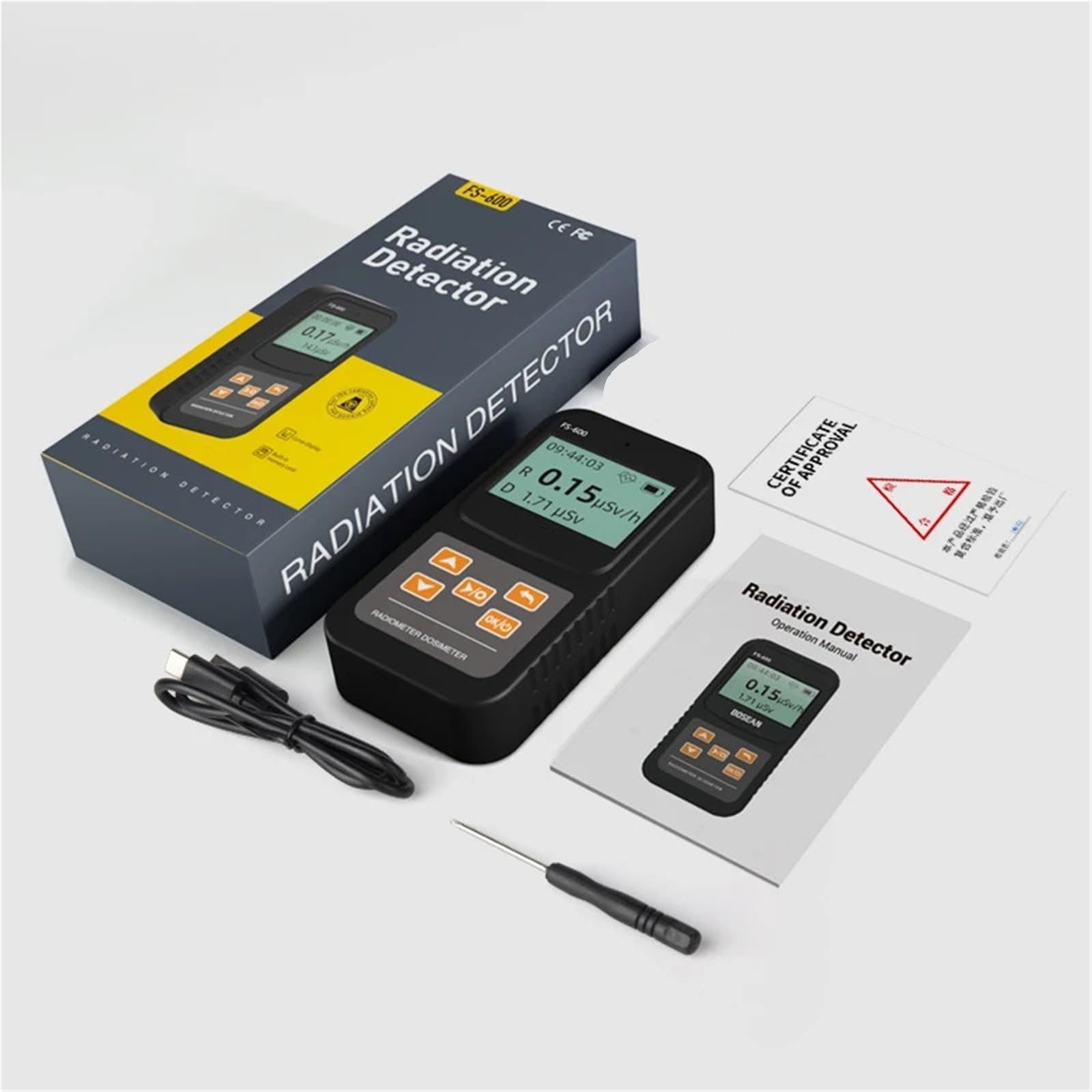 Medidor de campos electromagnéticos Detector De Radiación Portátil, Contador Gamma, Dosímetro Emisión, Instrumento Medición Electrónico para construcciones(Black)