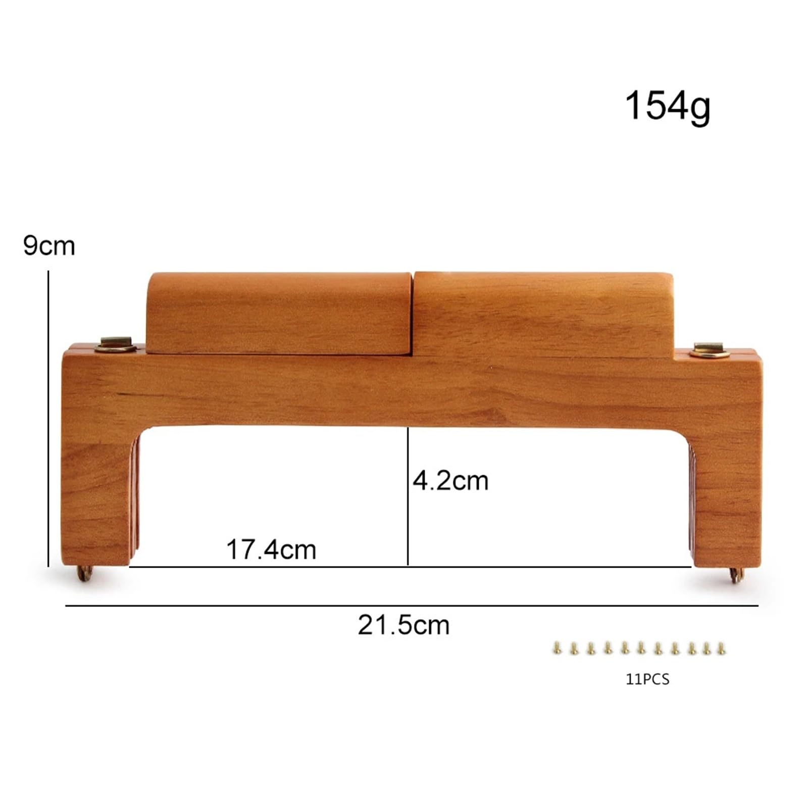 Asa de bolso ganchillo madera pura for acolchado, cierre marco monedero for mujer, soportes costura DIY, fabricación bolsos(21.5x9cm Camel,5pcs)