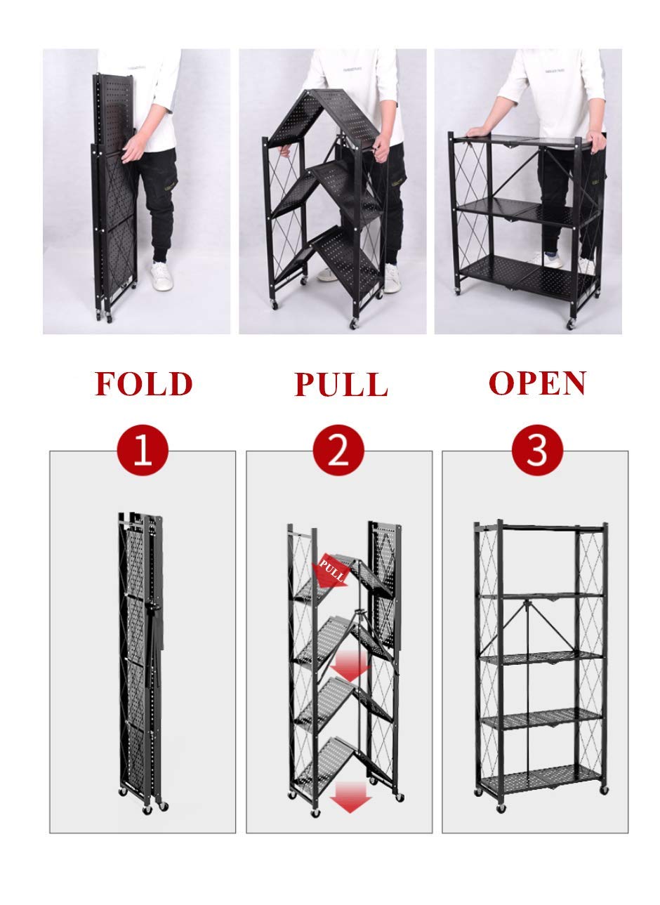 MultiShelf Foldable Storage Shelves for Garage Kitchen Home Closet