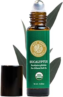 Silk Road Organic Eucalyptus Essential Oil Roll On, USDA Certified - Respiratory Health, Colds, Cough, Sinus & Allergy Congestion - 10 ml Aromatherapy Roller - Always Pure, Always Organic