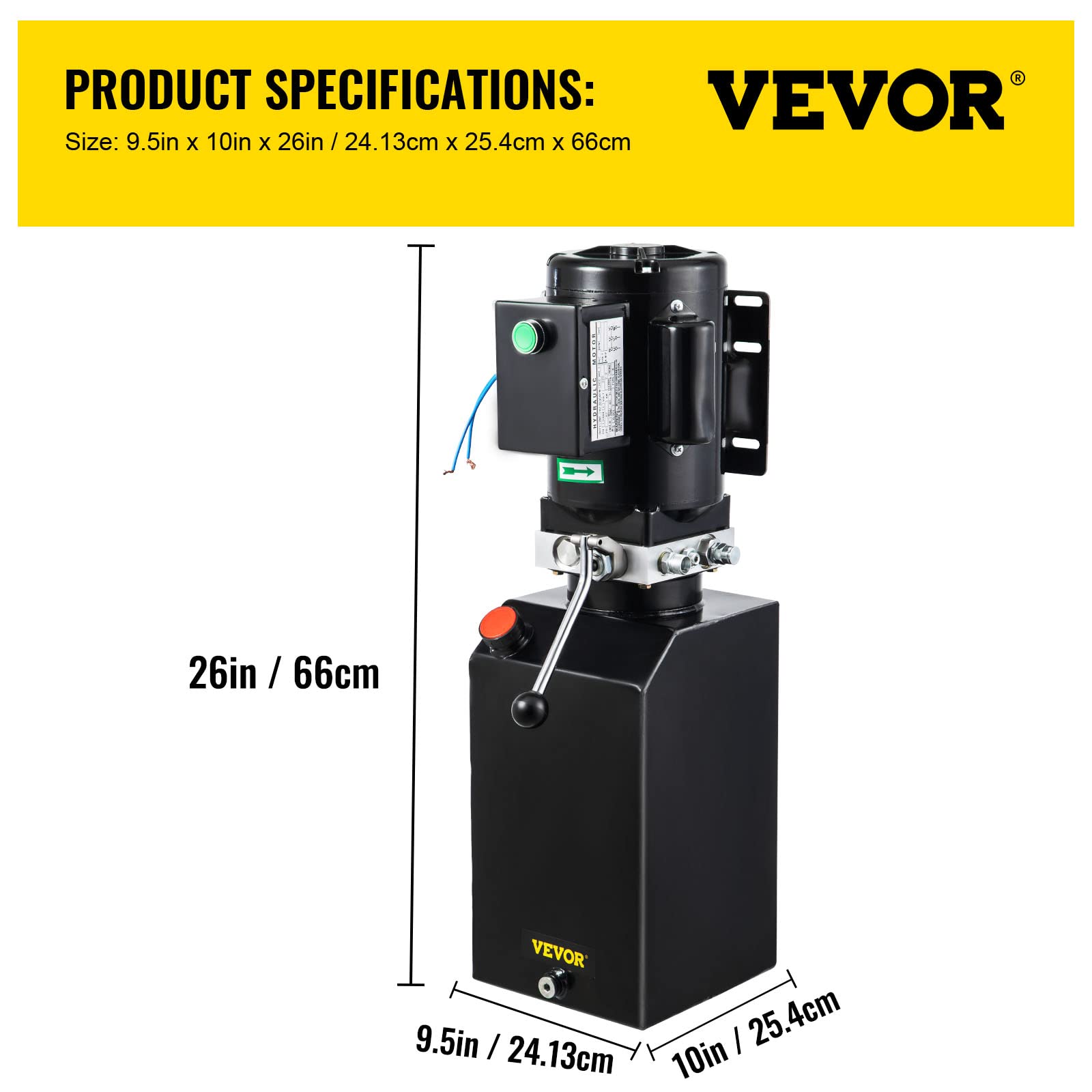 VEVOR Bomba Hidráulica de 14L, Bomba Hidráulica Remolque Tanque 220V, Cilindro Hidráulico para Elevador de Tijera, Bomba Hidráulica para Remolque Volquete, Camión Elevador, Señales de Tráfico