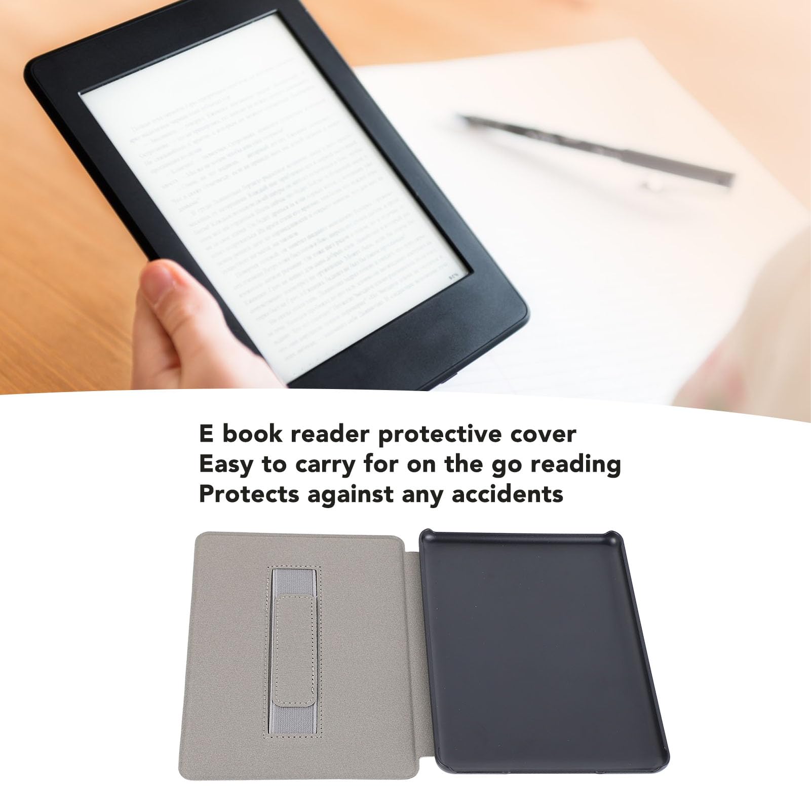 Funda Sencilla y Elegante para Lector de Libros Electrónicos de 6,8 Pulgadas para Paperwhite de 11.ª Generación, Cubierta Protectora Integral, Exterior Negro (Estuche portátil para Lector
