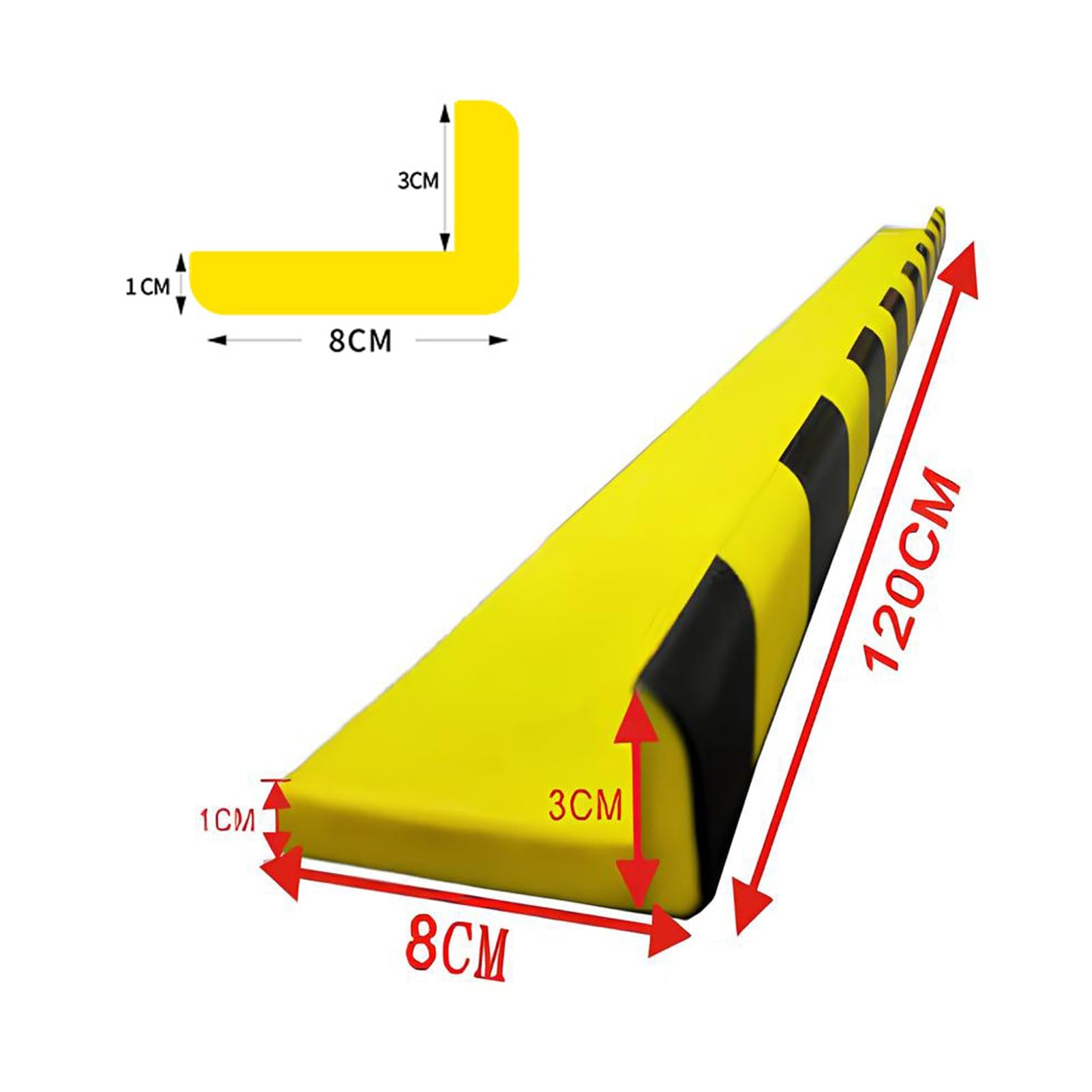 Protector de Bordes de Espuma de 47", Autoadhesivo para Esquinas de Pared de Garaje, con Rayas Amarillas y Negras de Alta Visibilidad y Parachoques de Seguridad(L-Shaped,5PCS)