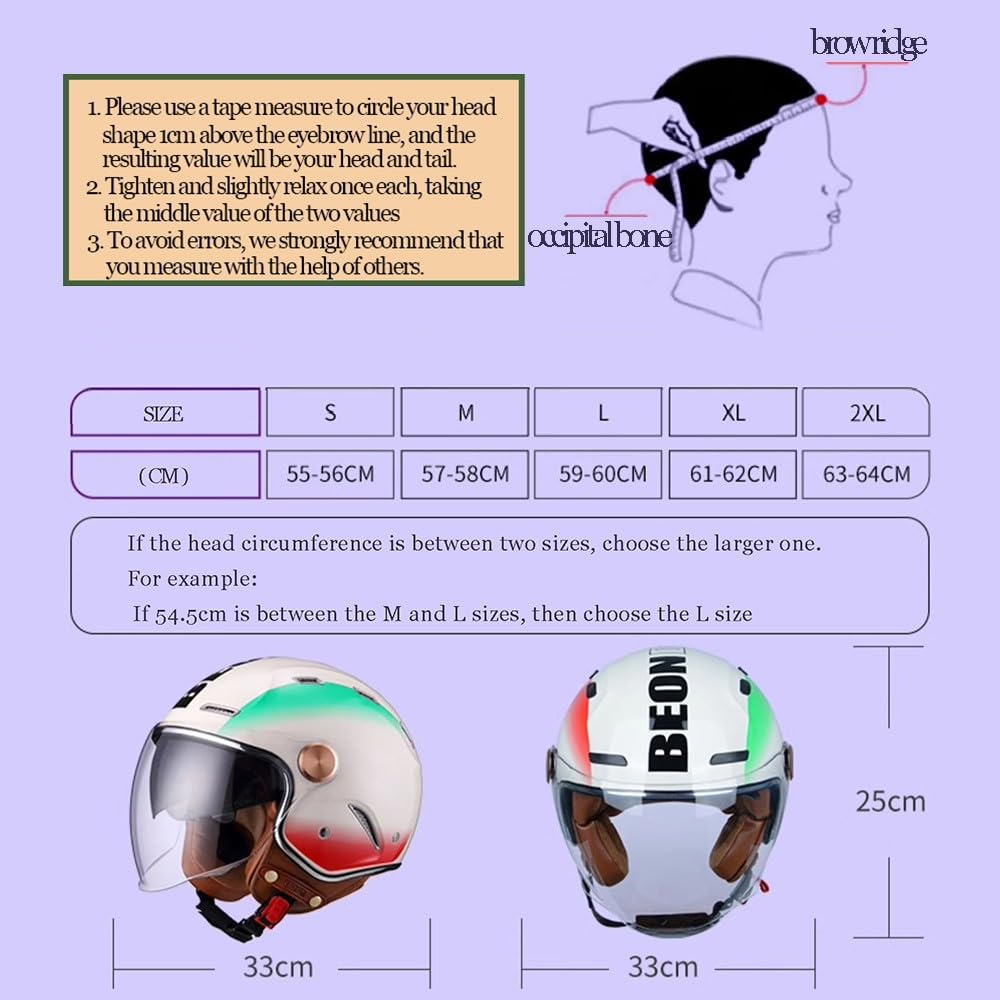 Casco Demi-Jet con Doppia Visiera, Casco Scooter Estivo Omologato ECE 22.05 con 10 Fori di Aerazione - Casco con Visiera Antigraffio e Sgancio Micrometrico