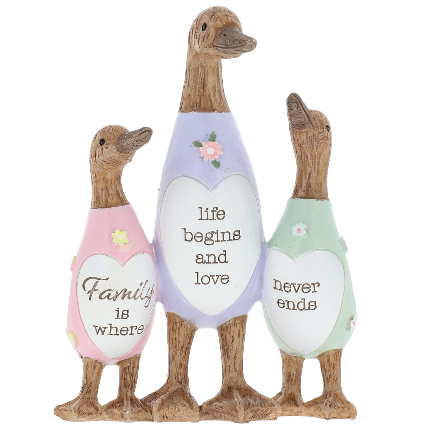 Shudehill Giftware Daisy Message Cute Wooden Duck Ornament - Mum, Nan, Friends, Family and More Sentimental Messages, Gift Ideas For Her (Family)