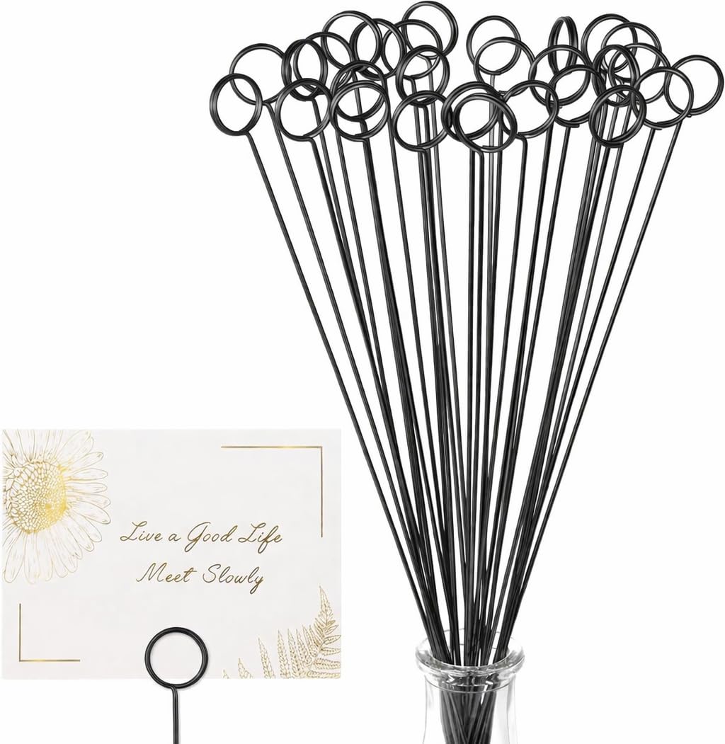 30Pcs Floral Card Holder Picks-Wire Place Card Holder for Wedding