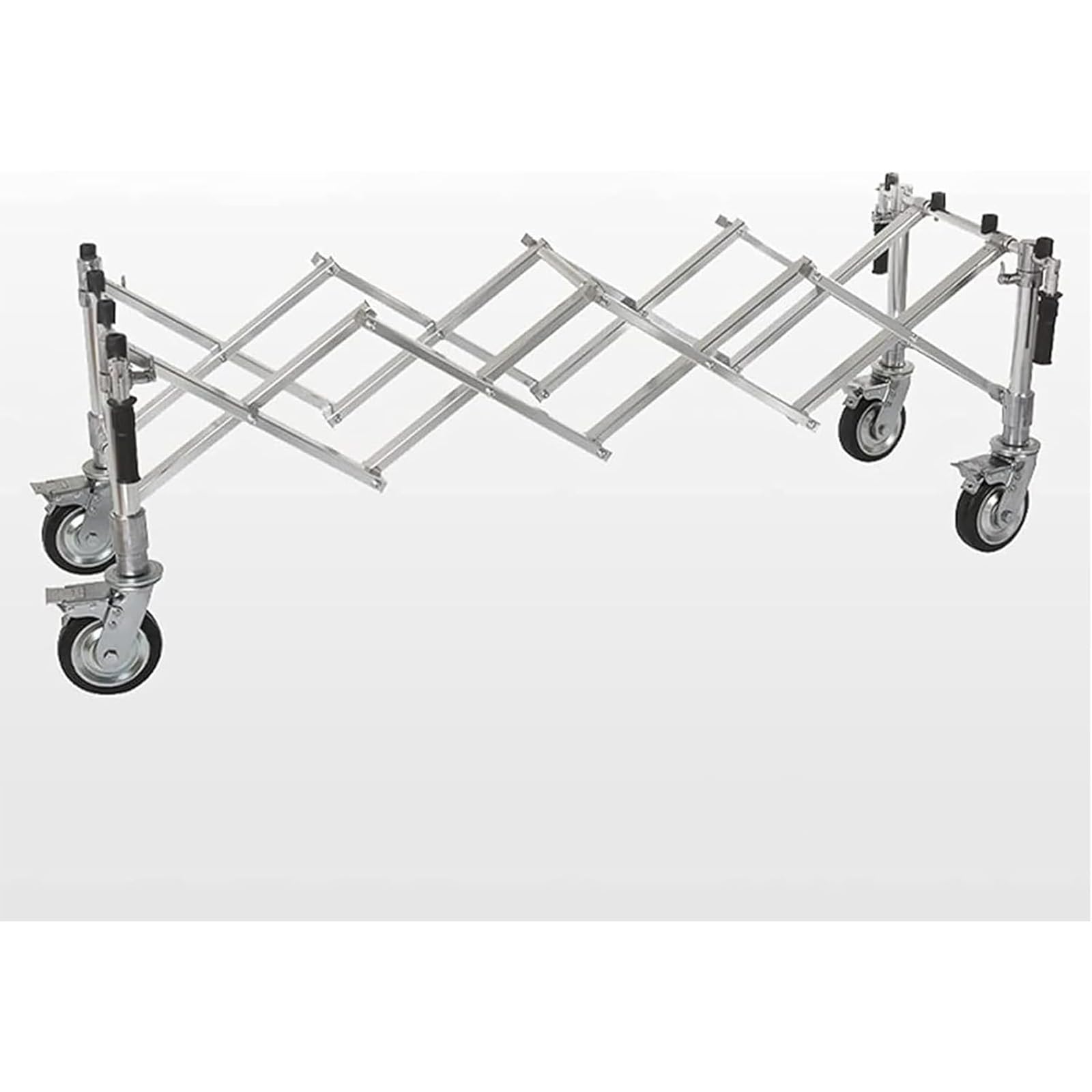 Carrello Pieghevole per Bare, Barella Retrattile, Barella A Spinta, Carrello per Barelle Funebri in Acciaio Inossidabile,B