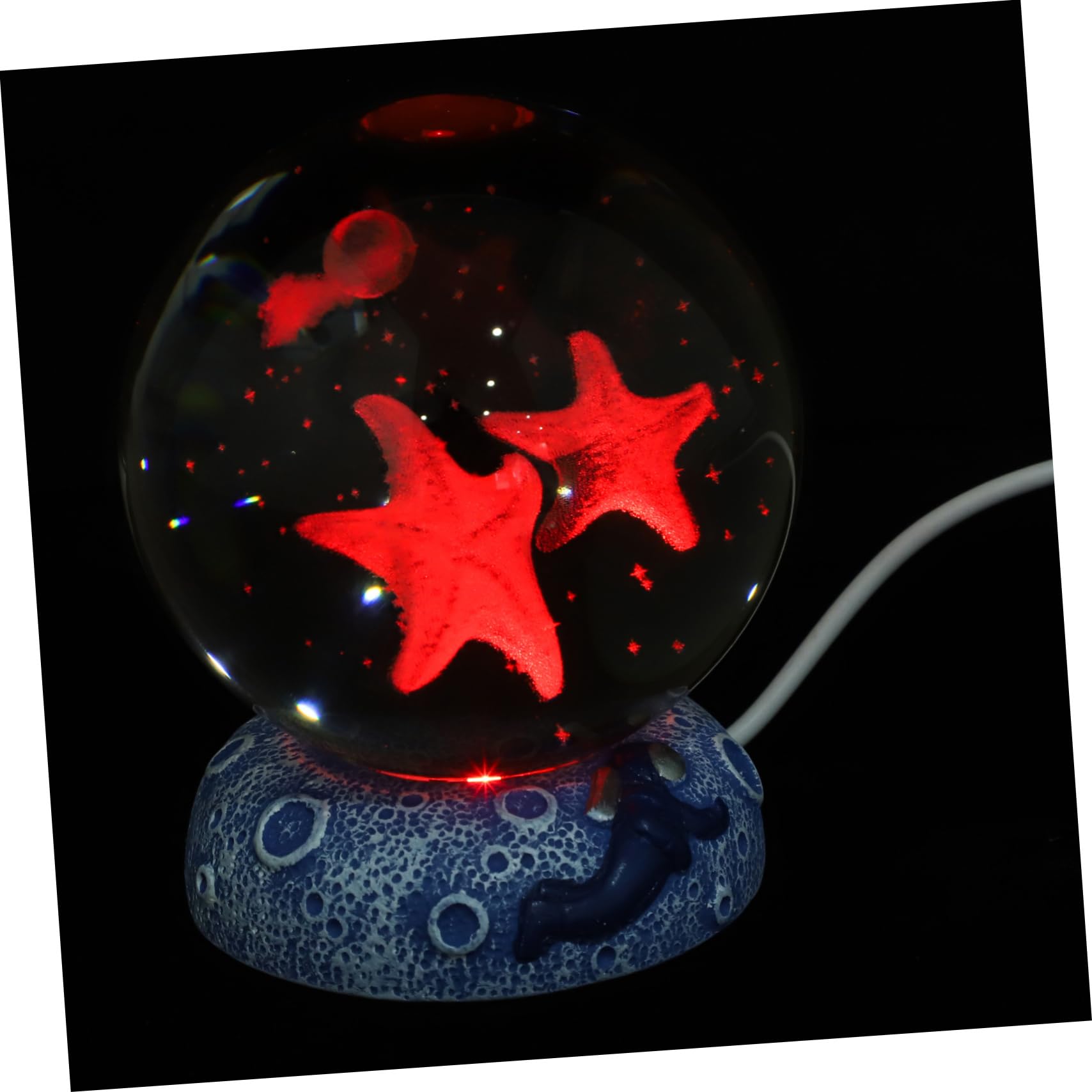 Yardenfun Crystal Ball Lamp LED Night Light for Home Decor Cute Design with Base Powered Table Decoration for Bedside Desk Dining Table