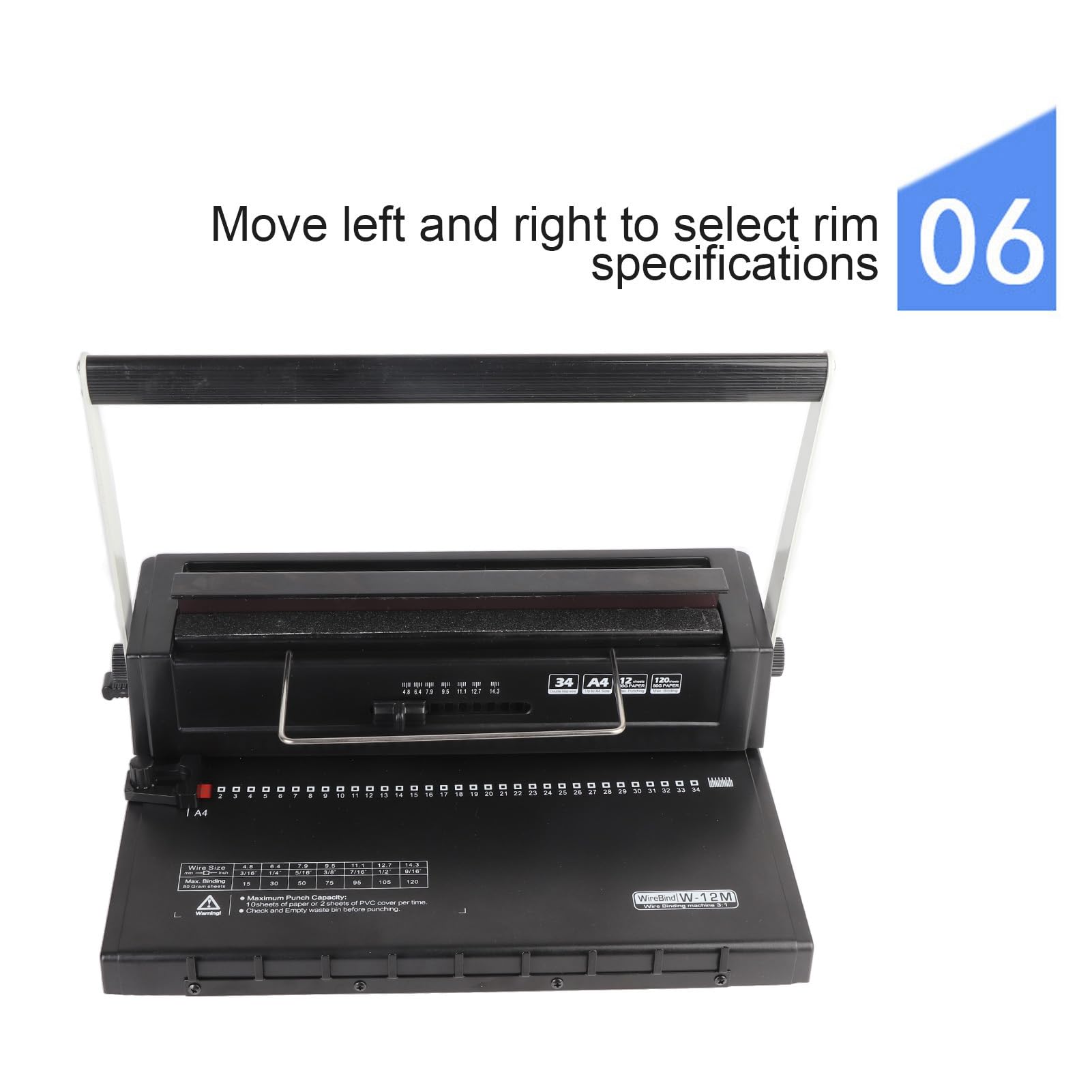 AMONIDA Rilegatrice a Spirale con Spirale Dal Design Compatto per Uso Scolastico in Ufficio, Formato A4, A5, 120 Fogli