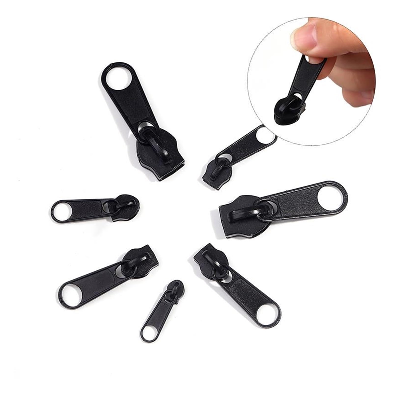 Zieh für Nylonspulen -Reißverschlüsse Metall Reißv 8-teiliges Set in 4 Größen, universelles Instant-Fix-Reißverschluss-Reparatur-Ersatz-Schieber-Reißverschluss-Set for Nähen von Kleidung, Gepäck, Fix-