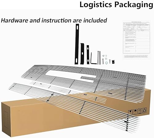 Miniatura 6 de Inserto de parrilla delantera compatible con GMC Sierra 1500 2007-13 New Body2007-2010 Denali parachoques superior cromado billet aluminio rejilla