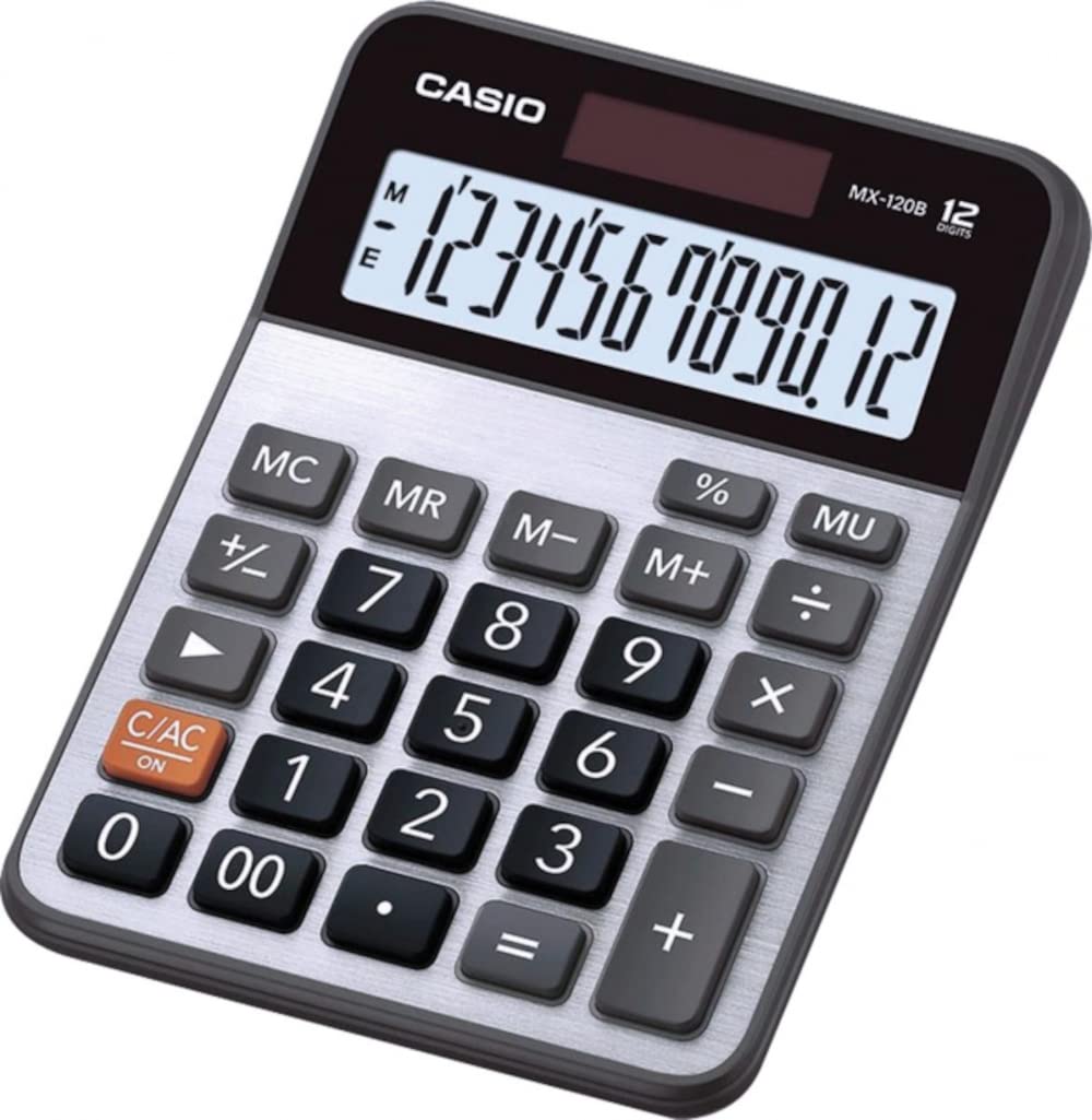 Calculadora de Mesa 12 Dígitos, Casio, 60338, Cinza, 24 cm 16cm