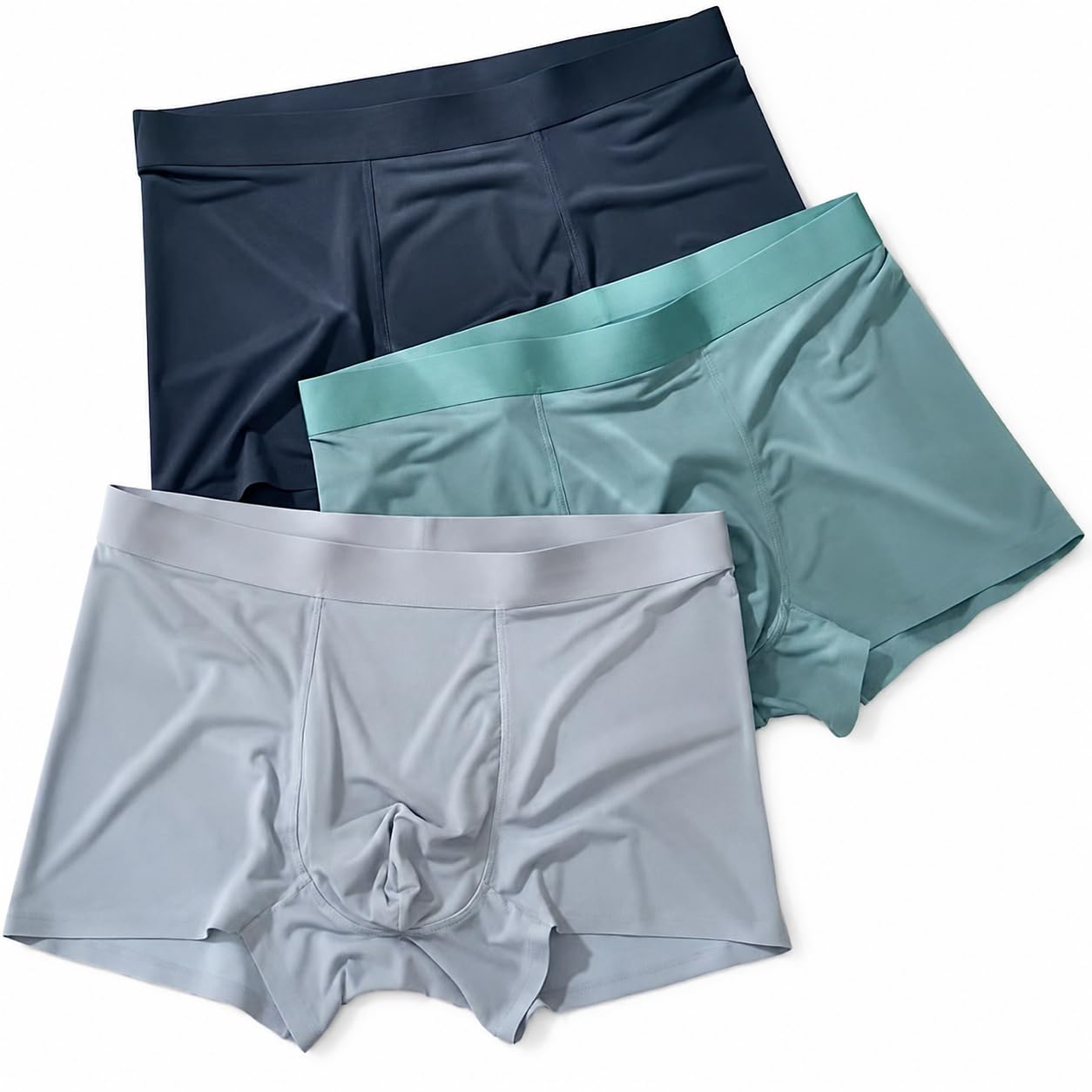 Men's Seamless Boxer Briefs Pack of 3 Soft Stretch Breathable Trunks-picture-27
