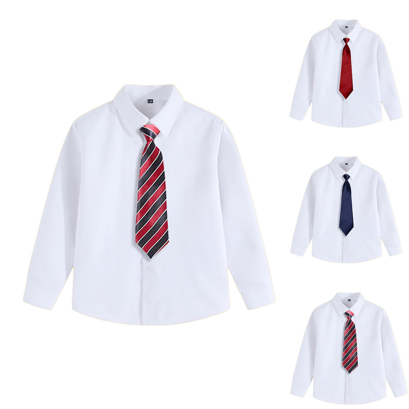 WWricotta Chemise habillée Blanche garçon - Manches Longues, Classique, pour cérémonie