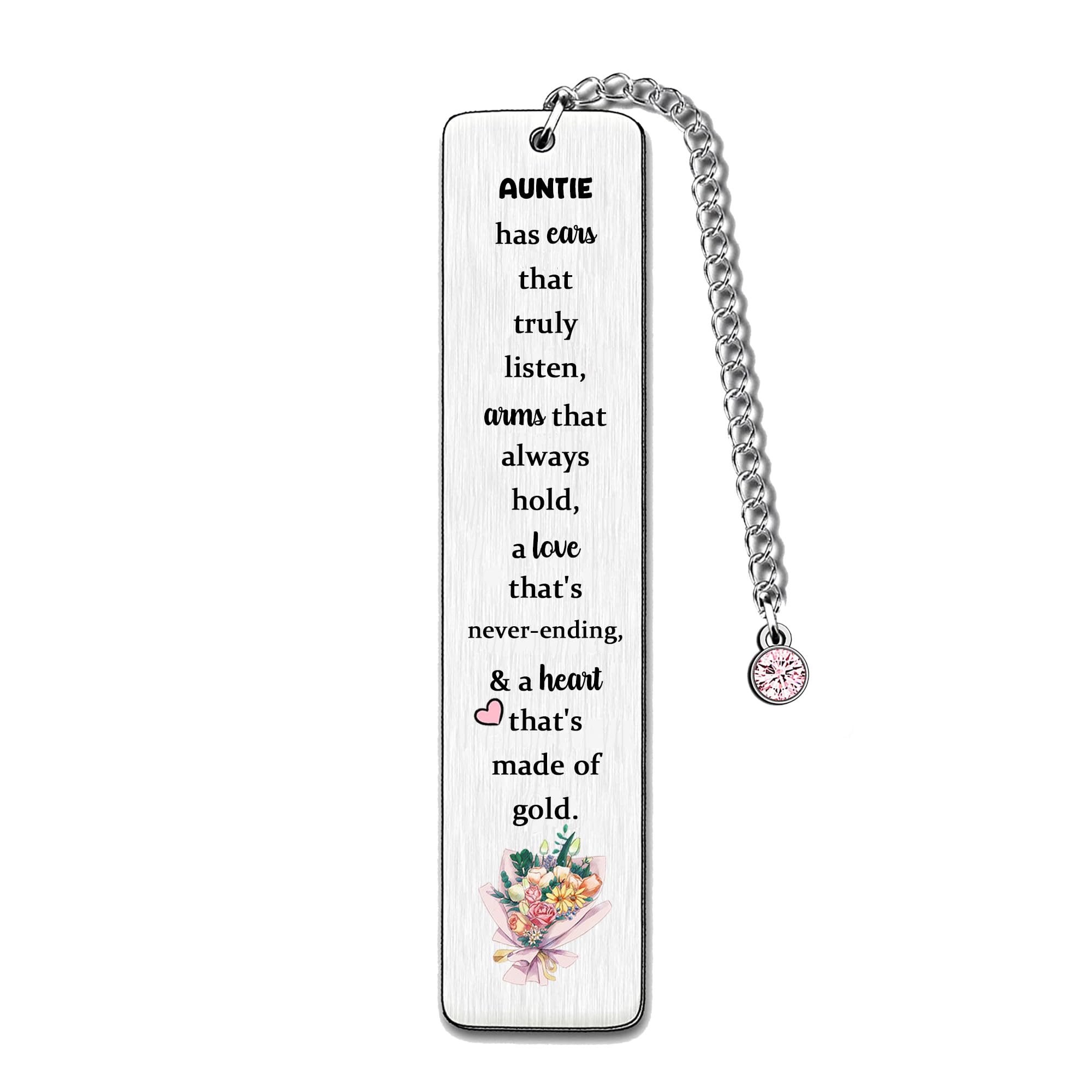 Bookmarks Auntie Mother's Day Present Birthday Gifts Aunty Keepsake Women Aunt Thanksgiving Christmas New Year Appreciate Auntie Has Ears That Truly Listen Arms That Always Hold